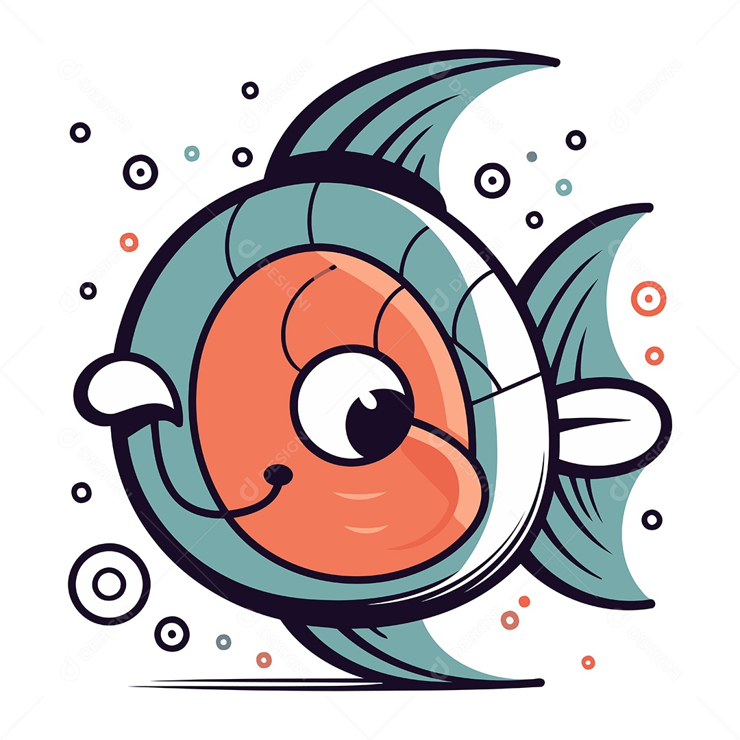 Peixe de Desenho Animado Ilustração Vetor EPS