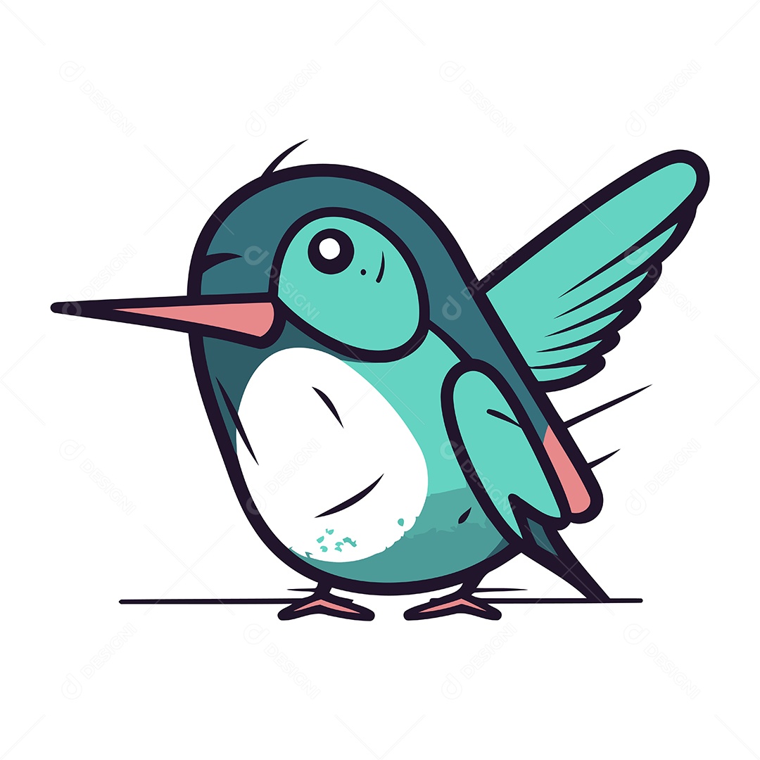 Beija Flor de Desenho Animado Ilustração Vetor EPS