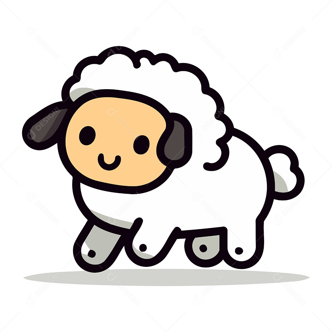 Ovelha de Desenho Animado Ilustração Vetor EPS