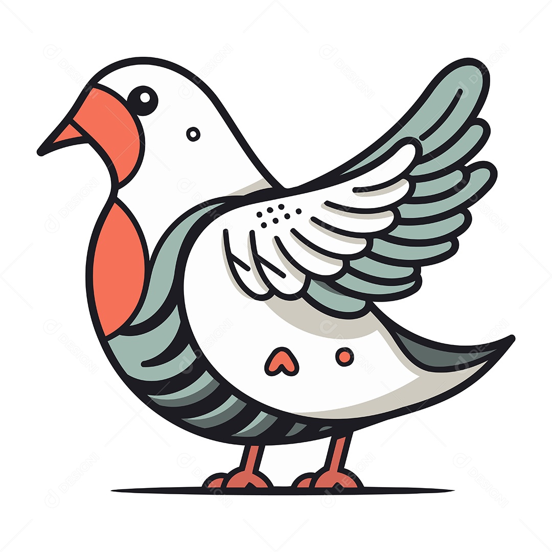 Pombo de Desenho Animado Ilustração Vetor EPS