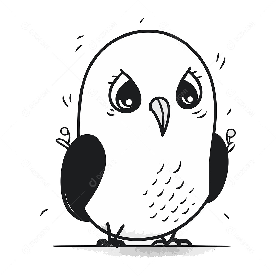 Passarinho de Desenho Animado Ilustração Vetor EPS