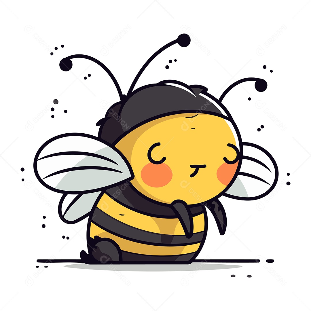 Abelha de Desenho Animado Ilustração Vetor EPS