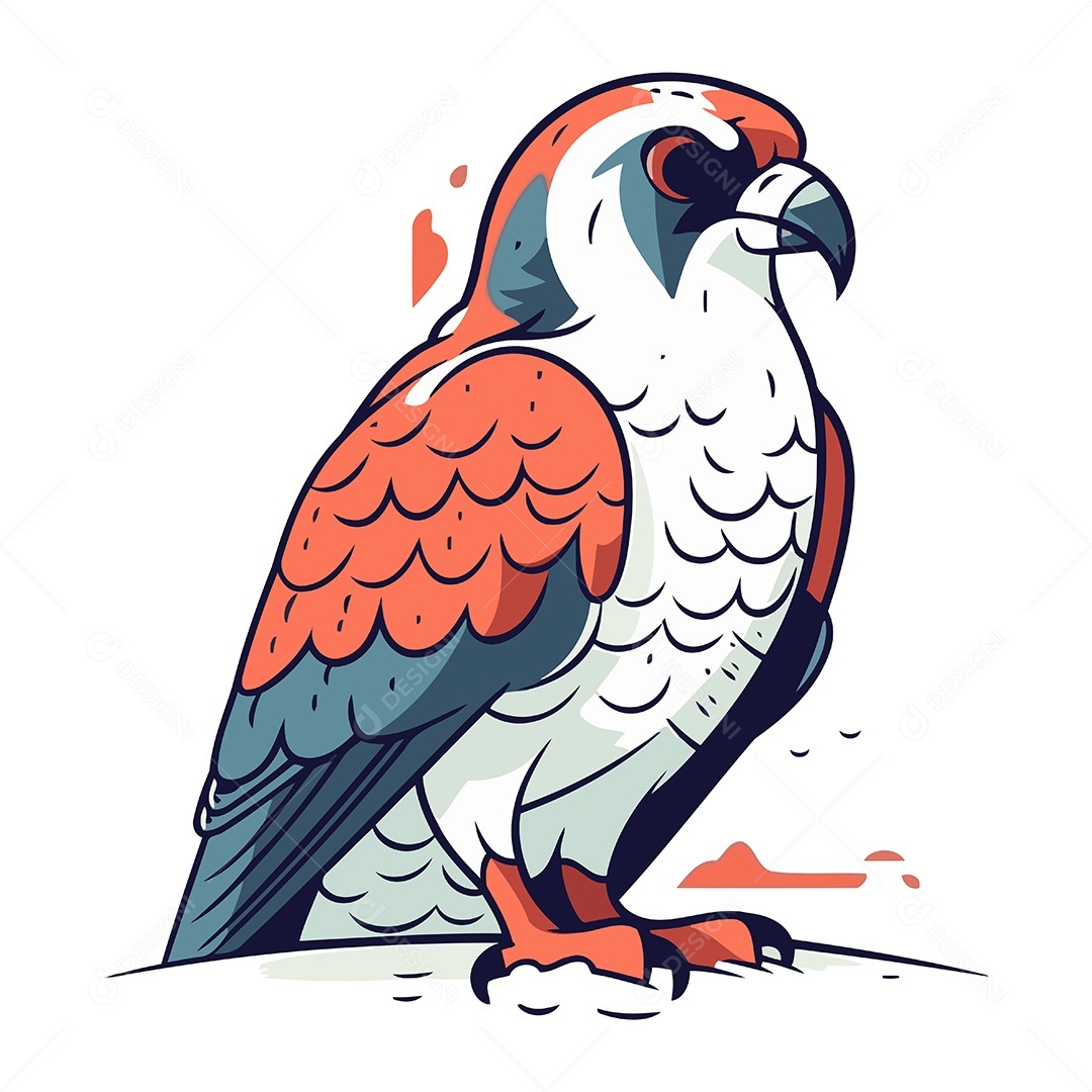 Falcão de Desenho Animado Ilustração Vetor EPS