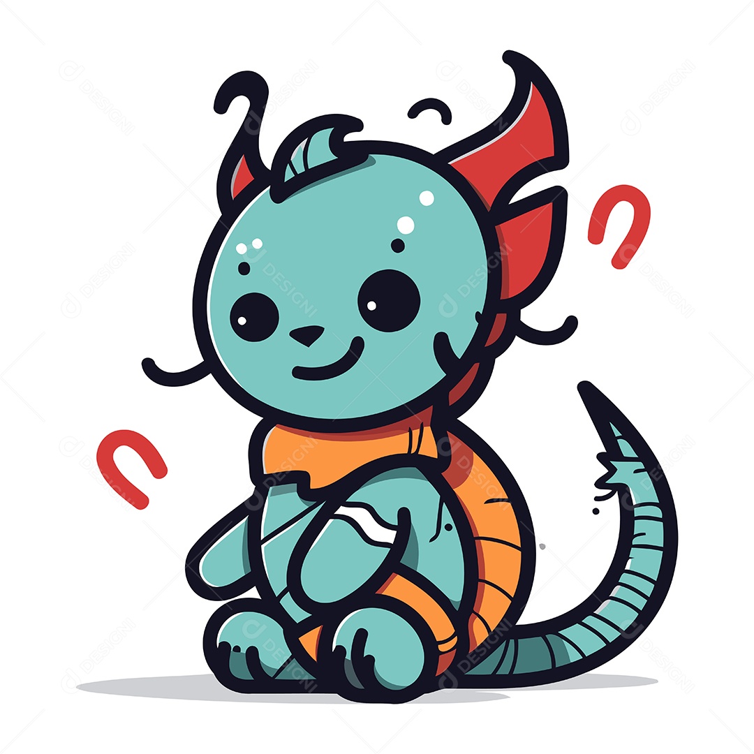 Dragão de Desenho Animado Ilustração Vetor EPS