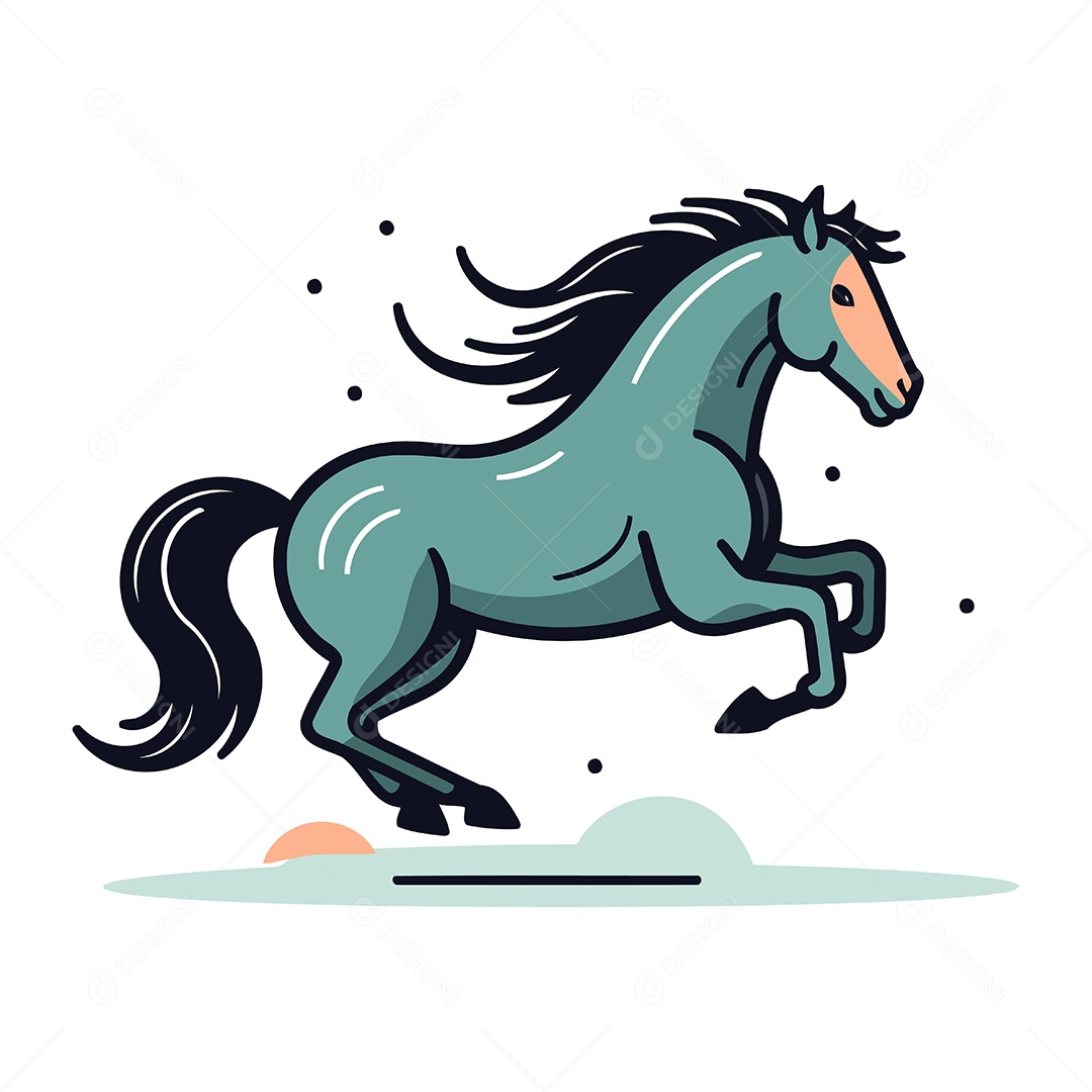 Cavalo de Desenho Animado Ilustração Vetor EPS