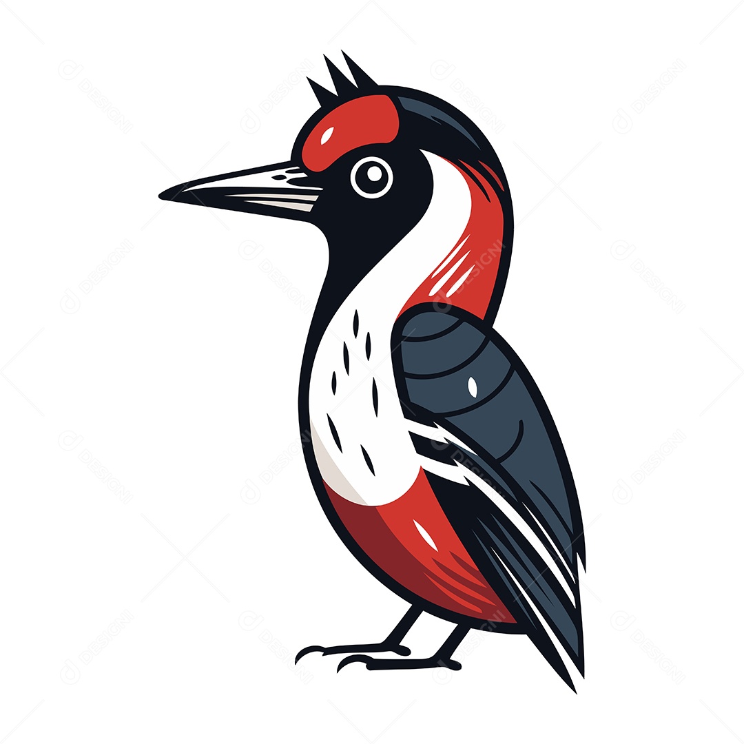 Pica Pau de Desenho Animado Ilustração Vetor EPS