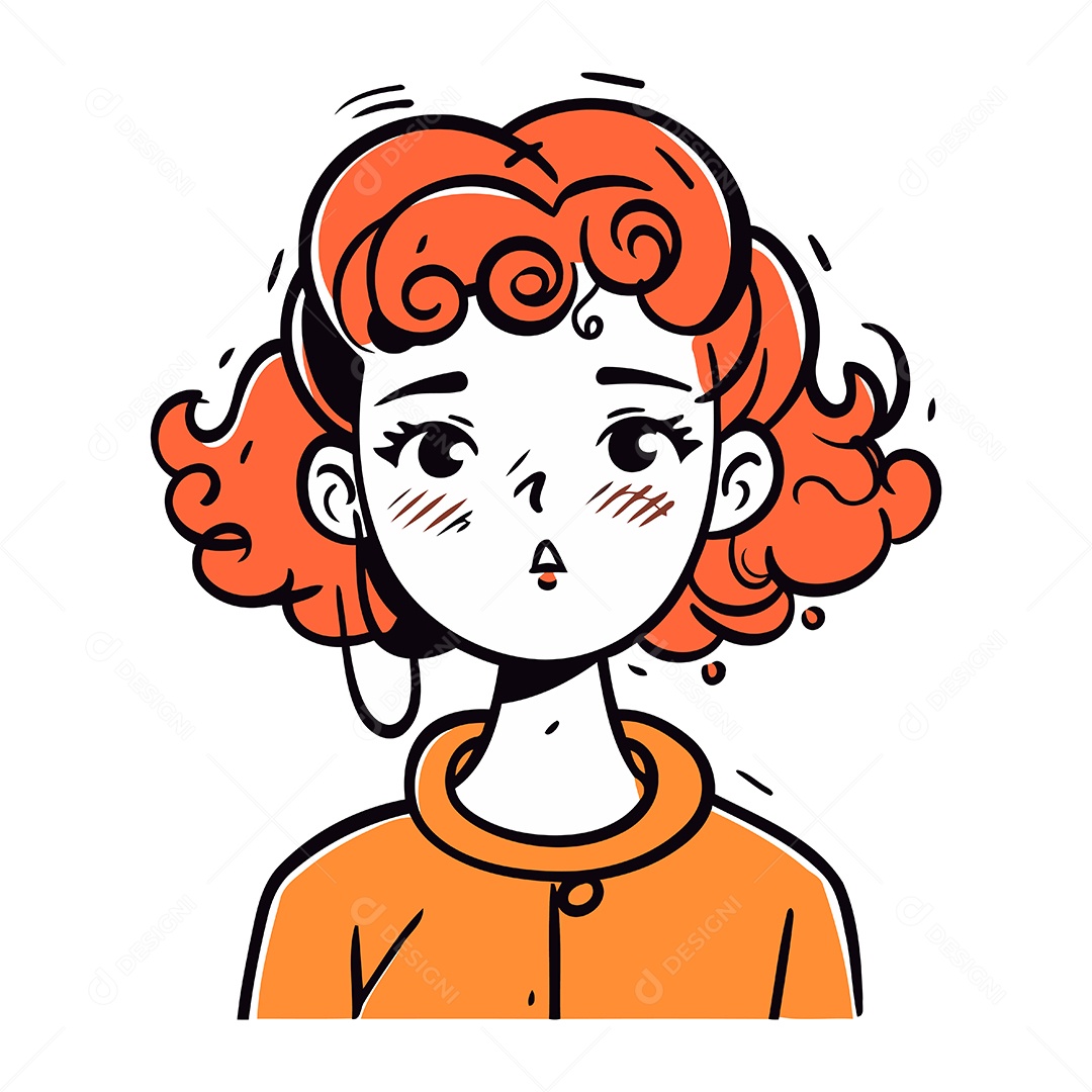 Mulher Ruiva de Desenho Animado Ilustração Vetor EPS