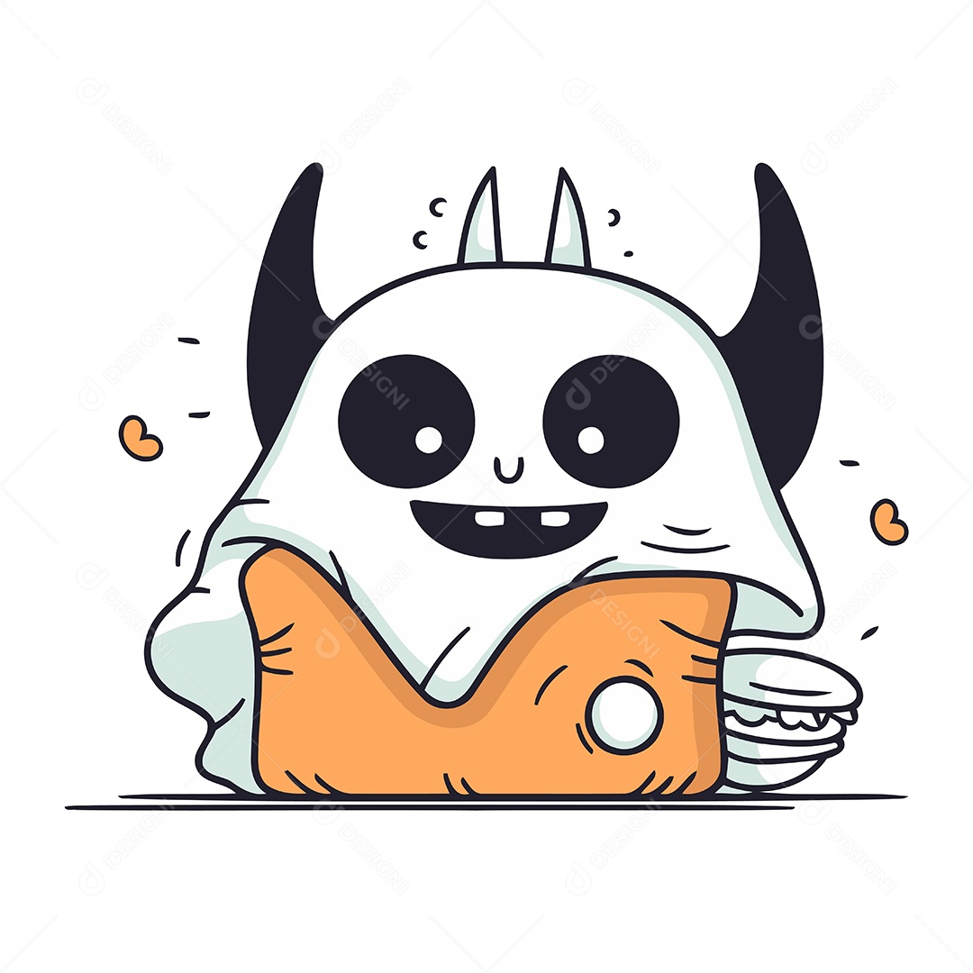 Monstro de Desenho Animado Ilustração Vetor EPS