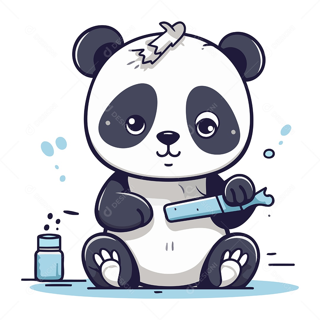 Panda de Desenho Animado Ilustração Vetor EPS