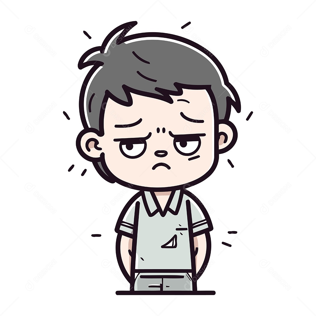 Homem Irritado de Desenho Animado Ilustração Vetor EPS