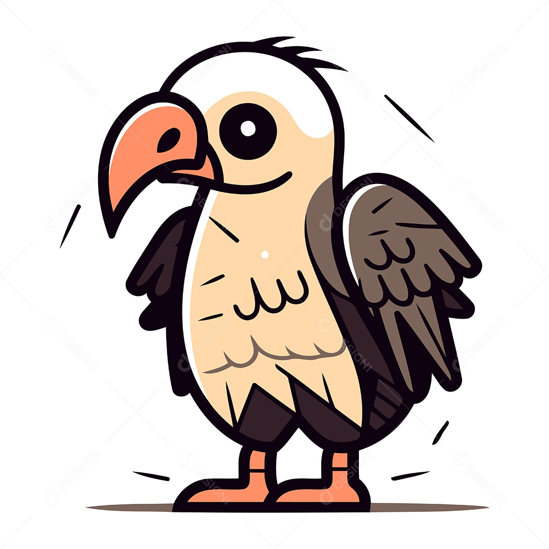 Abutre de Desenho Animado Ilustração Vetor EPS