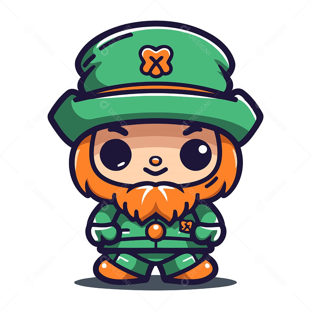 Duende Fofo de Desenho Animado Ilustração Vetor EPS