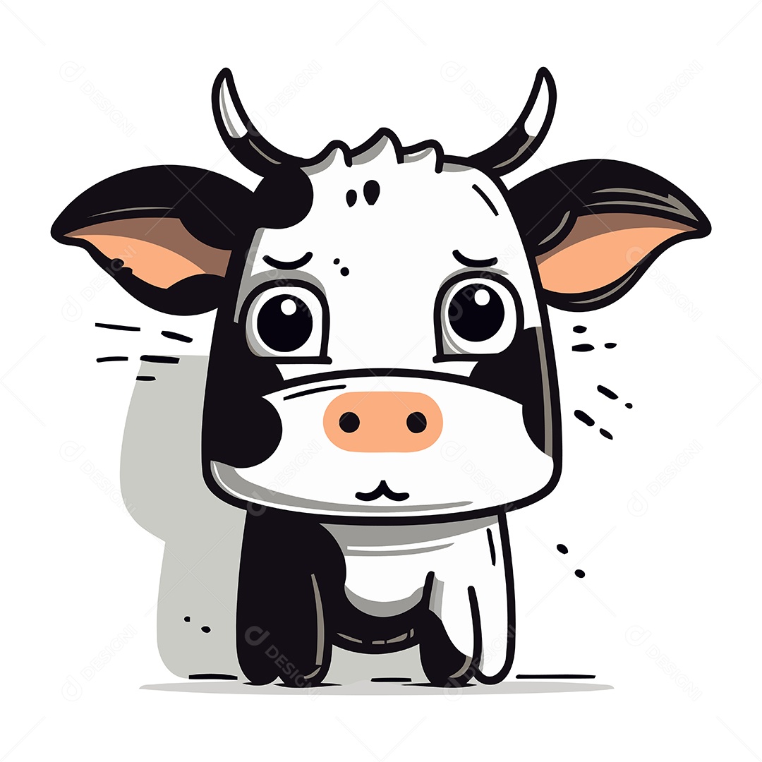 Vaca de Desenho Animado Ilustração Vetor EPS