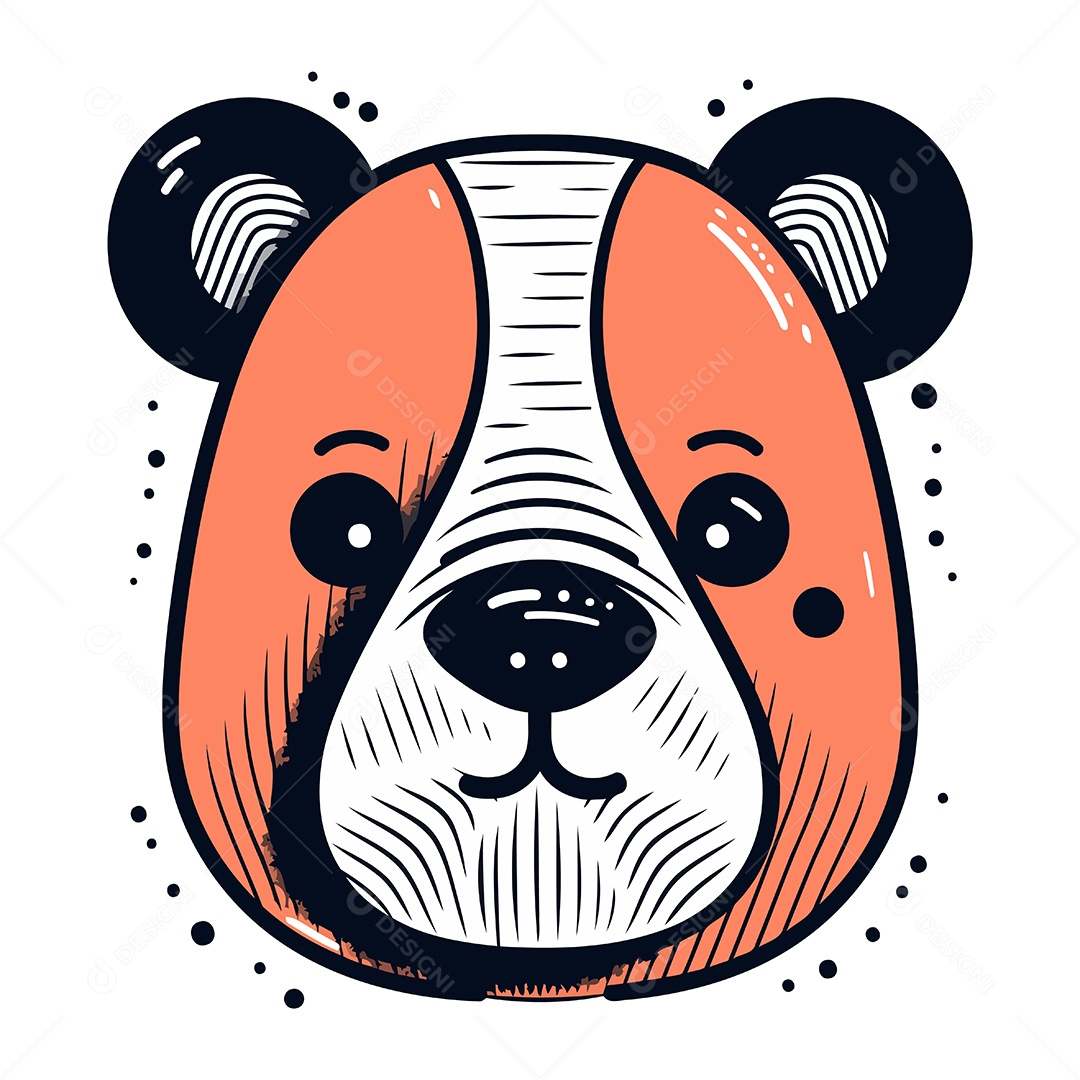 Rosto Fofo de Panda Ilustração Vetor EPS