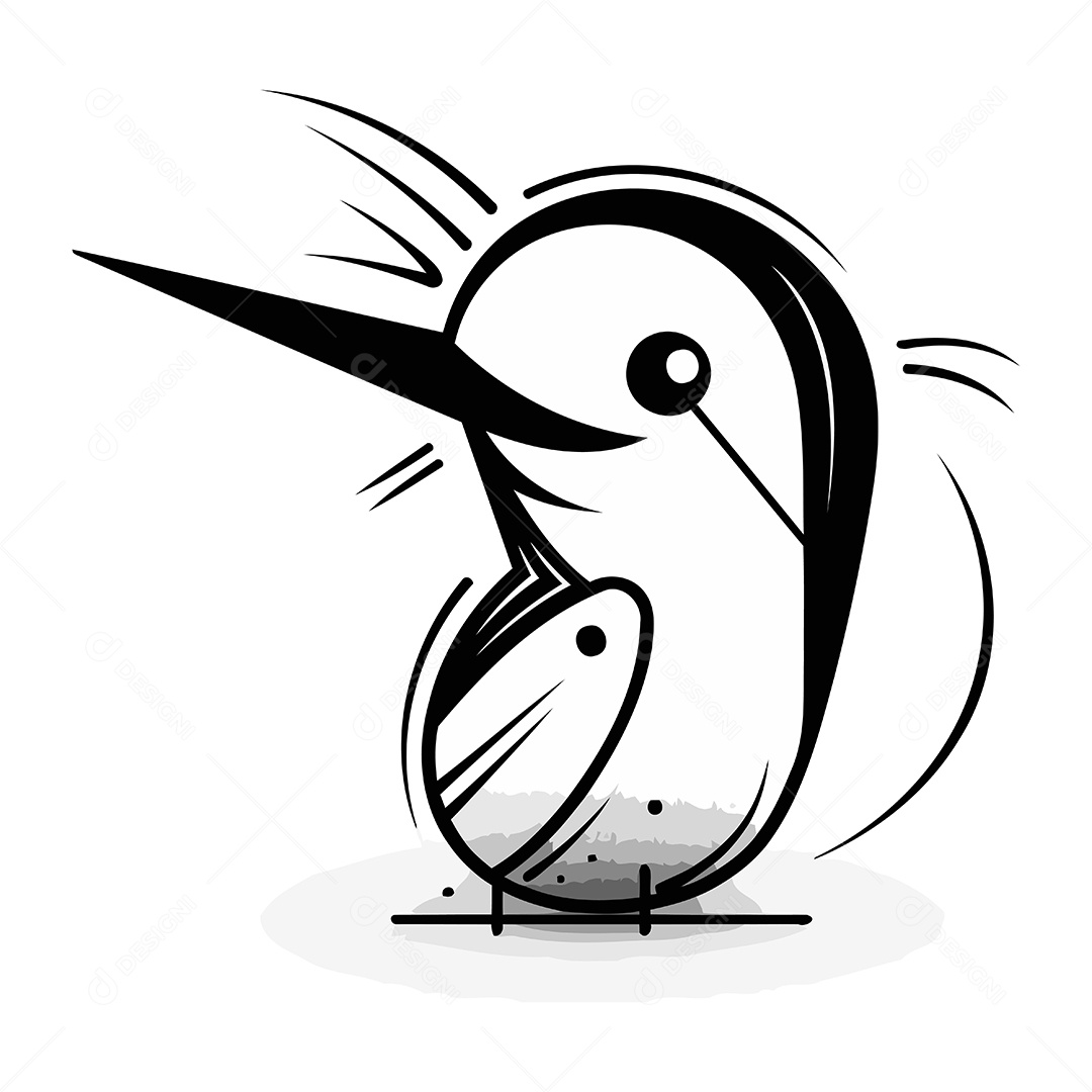 Beija Flor de Desenho Animado Ilustração Vetor EPS