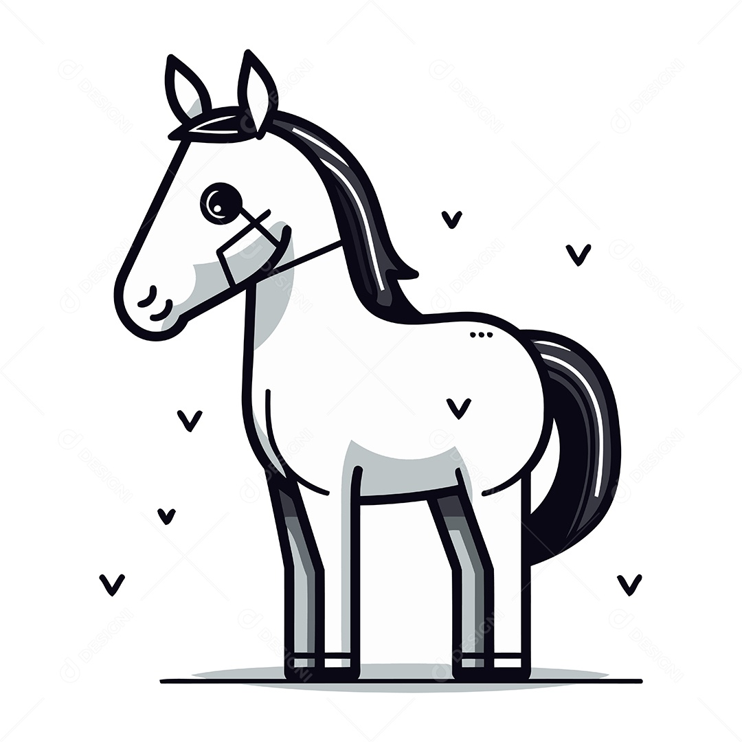 Cavalo de Desenho Animado Ilustração Vetor EPS