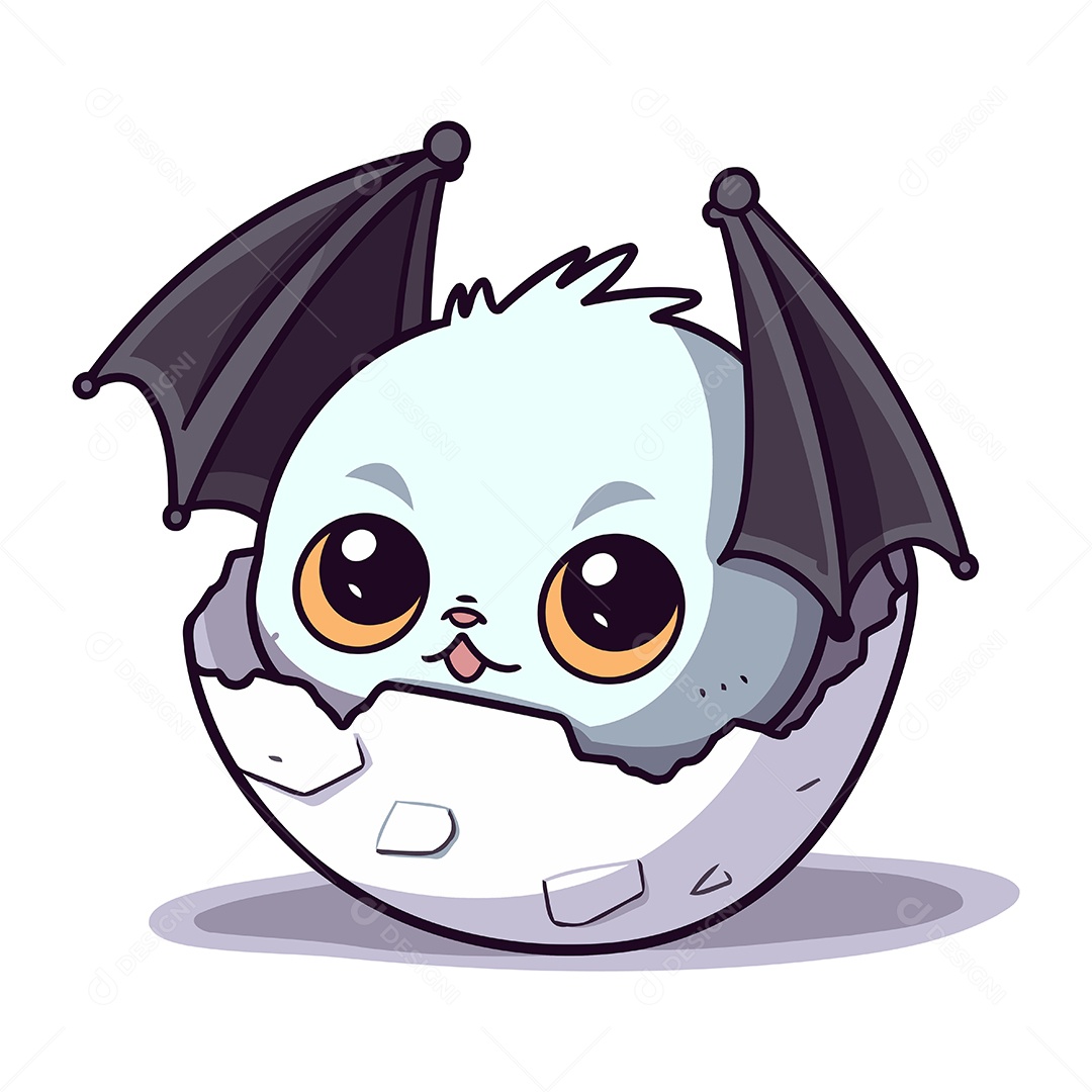Filhote de Morcego Desenho Animado Ilustração Vetor EPS