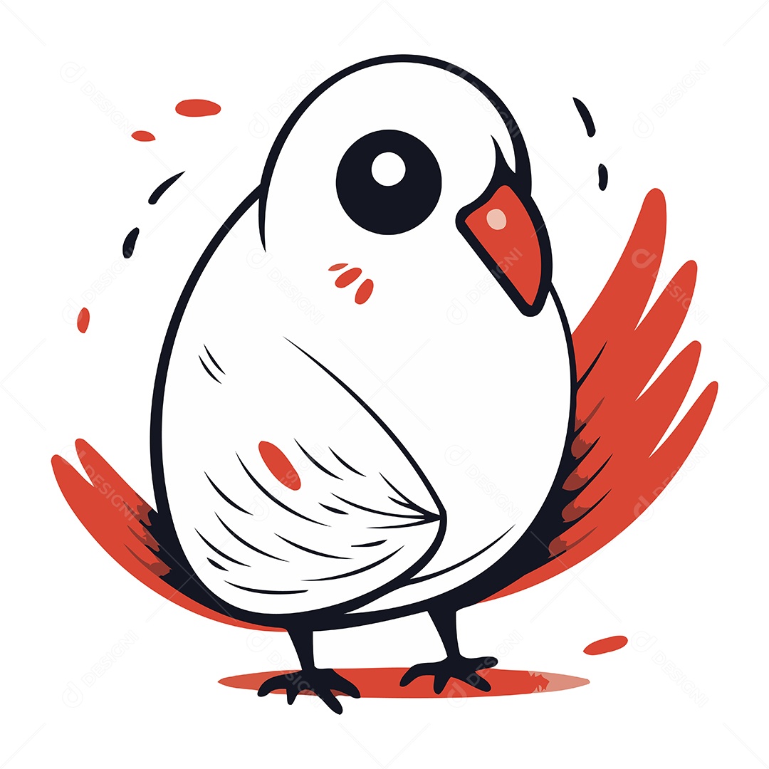 Pombo de Desenho Animado Ilustração Vetor EPS