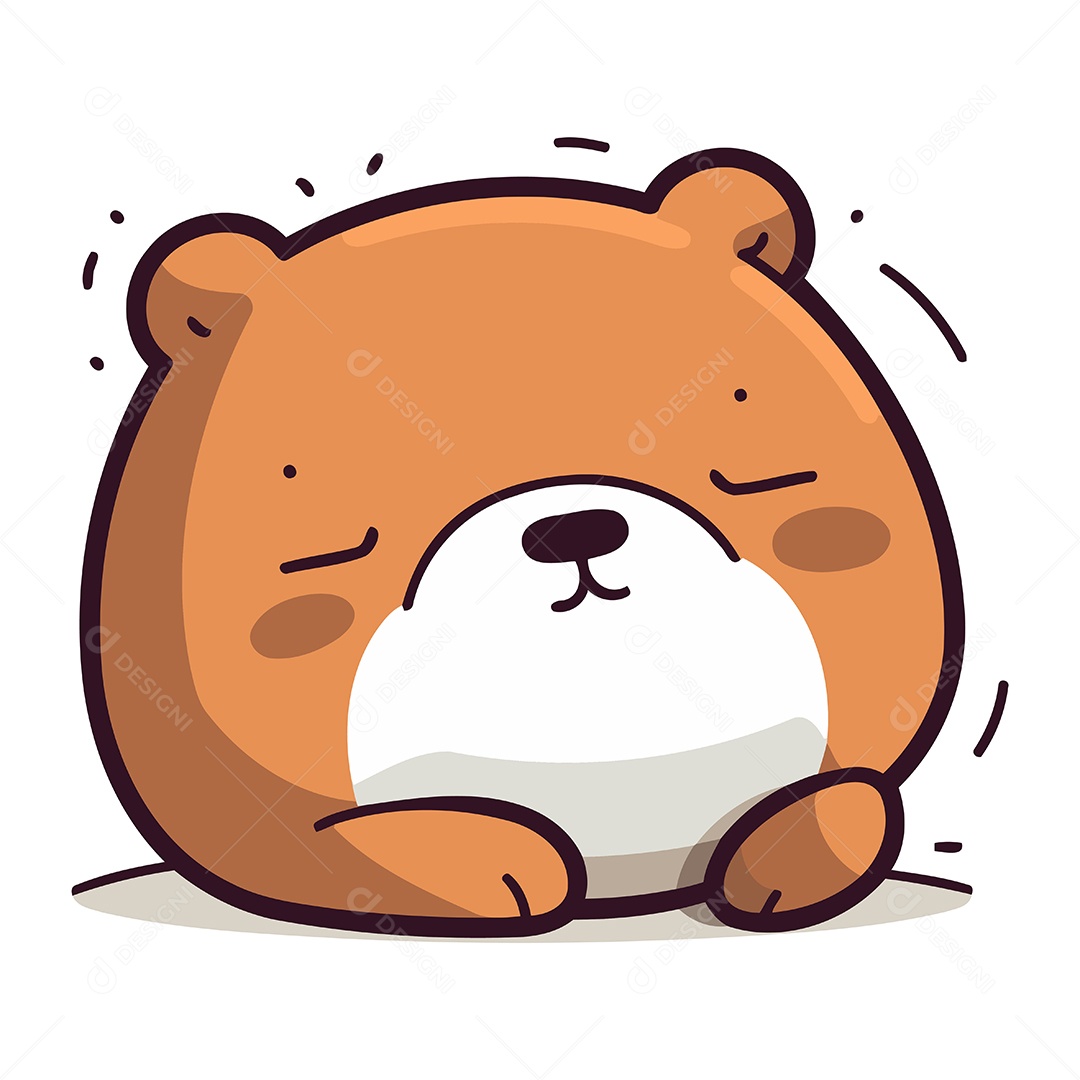 Urso Fofo de Desenho Animado Ilustração Vetor EPS
