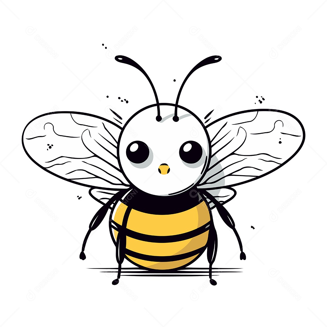 Abelha de Desenho Animado Ilustração Vetor EPS