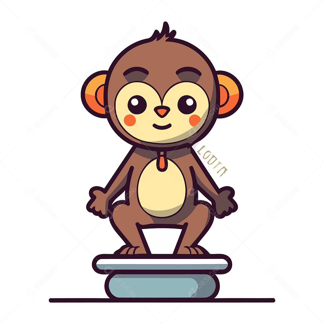 Macaco de Desenho Animado Ilustração Vetor EPS