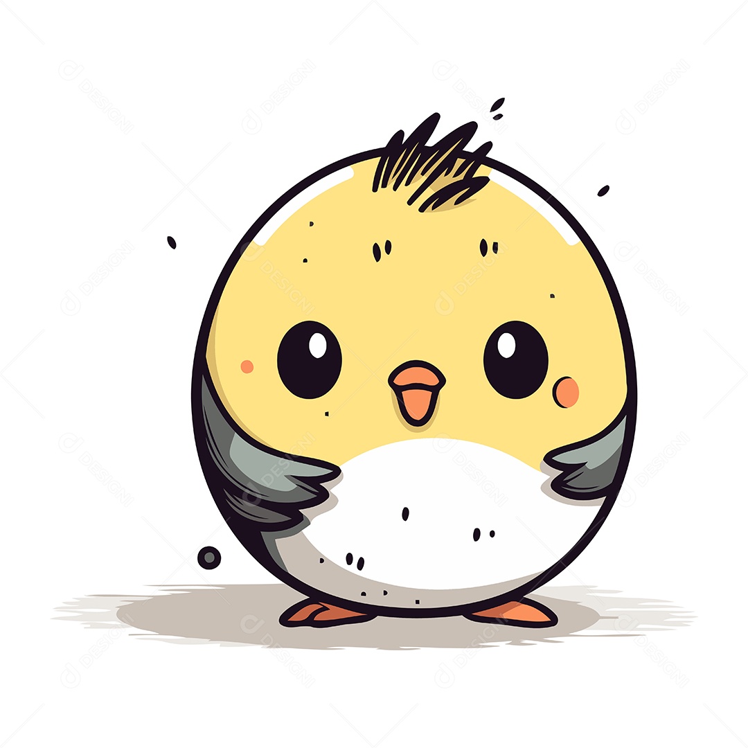 Pintinho de Desenho Animado Ilustração Vetor EPS