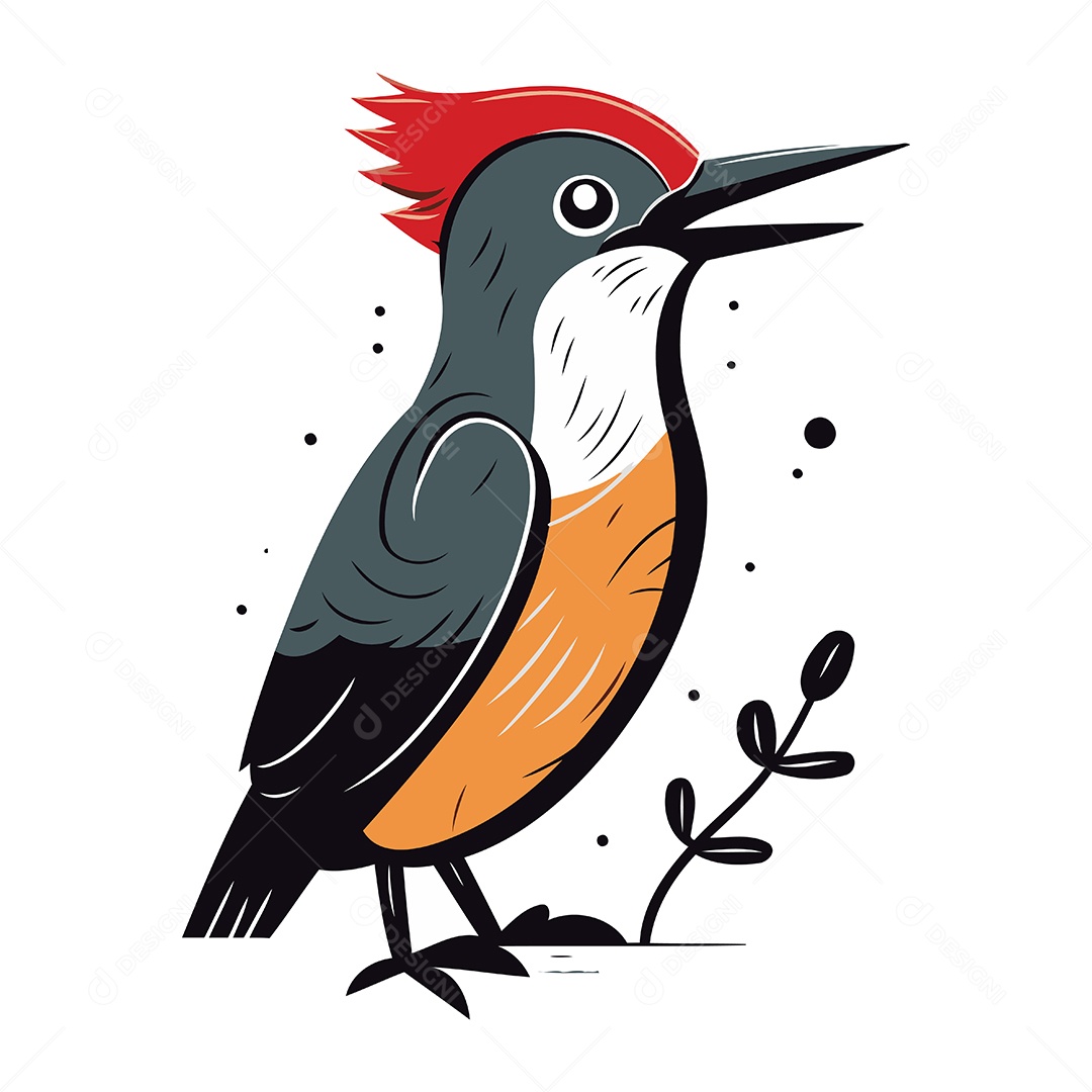 Pica Pau de Desenho Animado Ilustração Vetor EPS