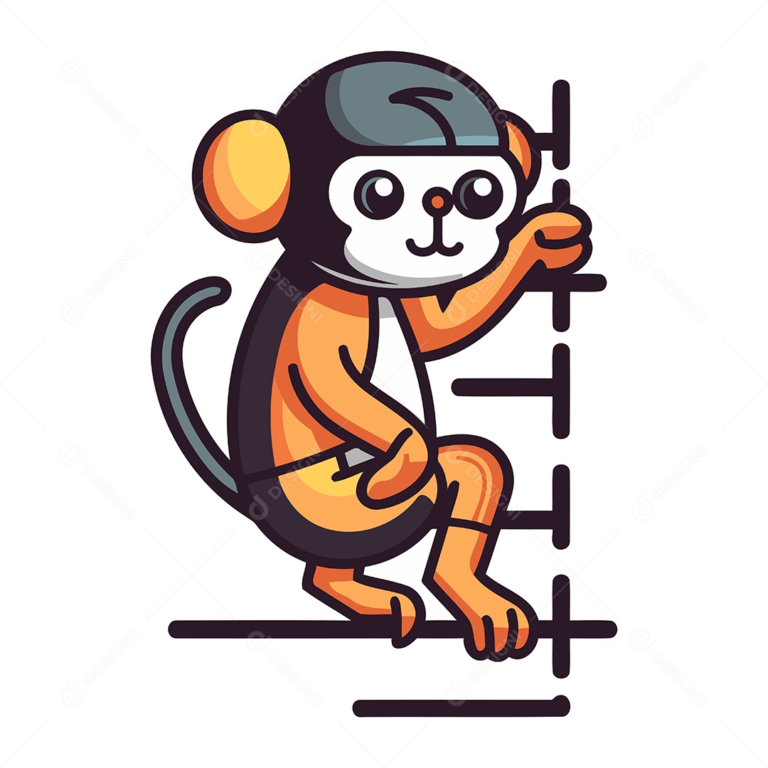 Macaco de Desenho Animado Ilustração Vetor EPS
