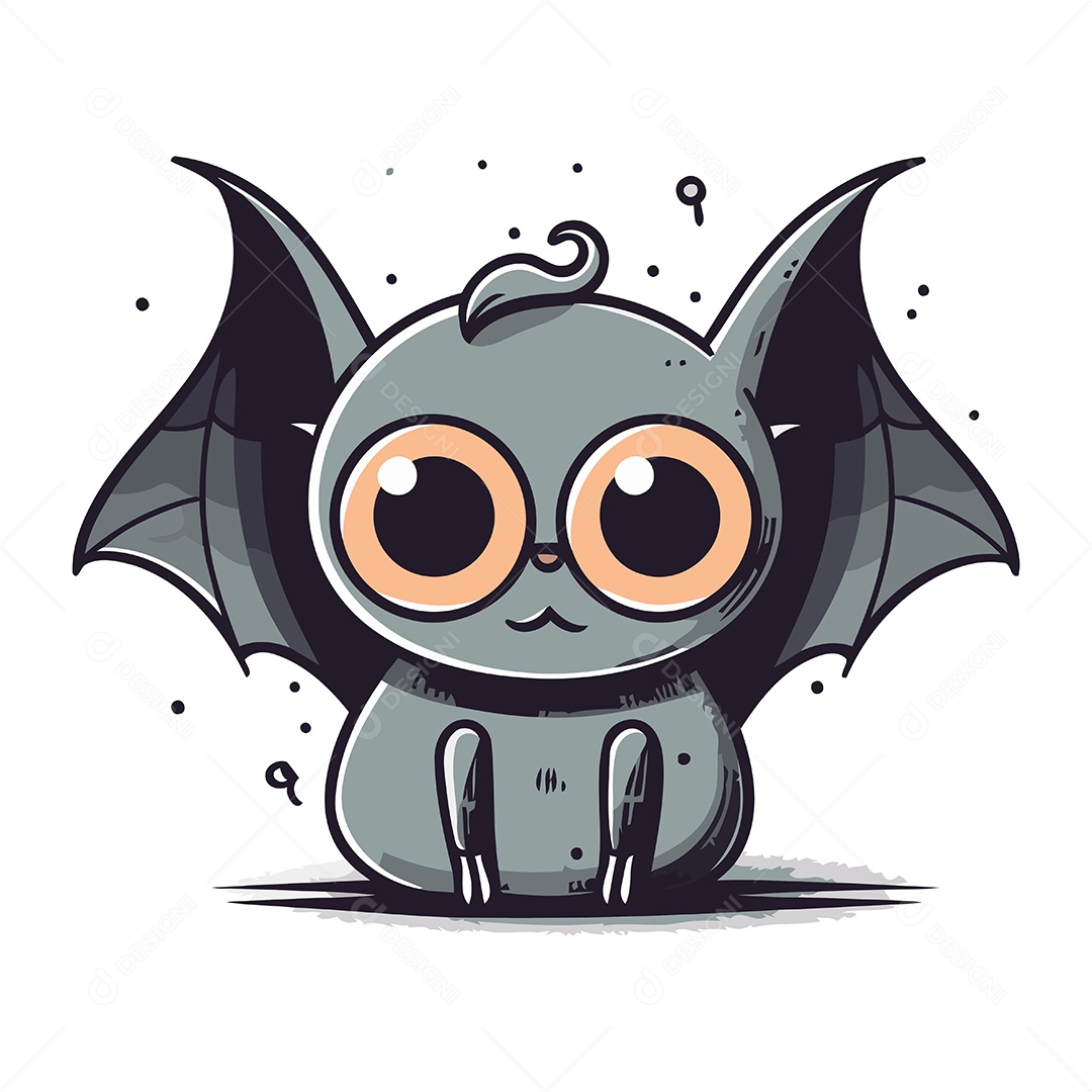 Morcego de Desenho Animado Ilustração Vetor EPS
