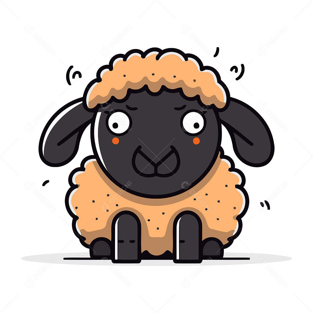 Ovelha de Desenho Animado Ilustração Vetor EPS