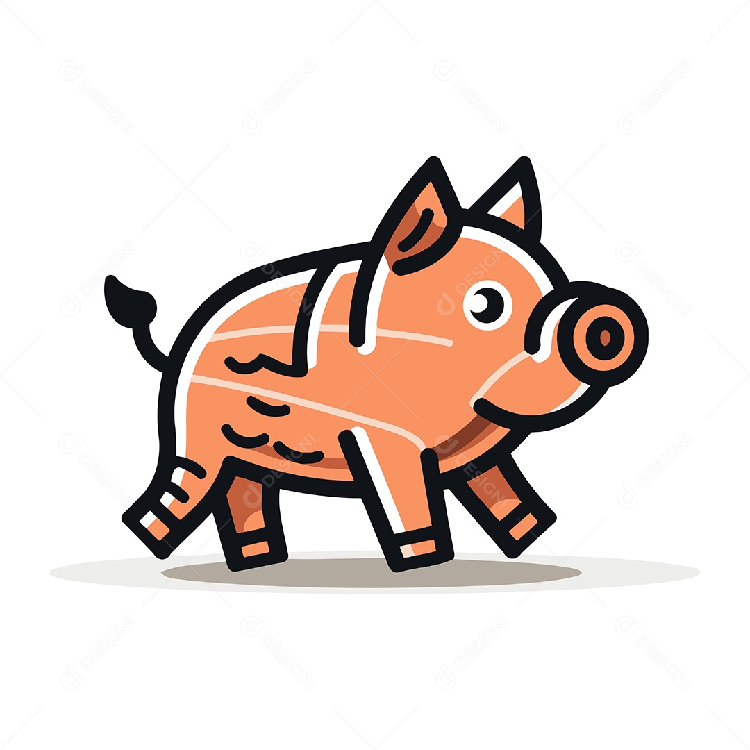 Ícone de Cofrinho Desenho Animado Ilustração Vetor EPS