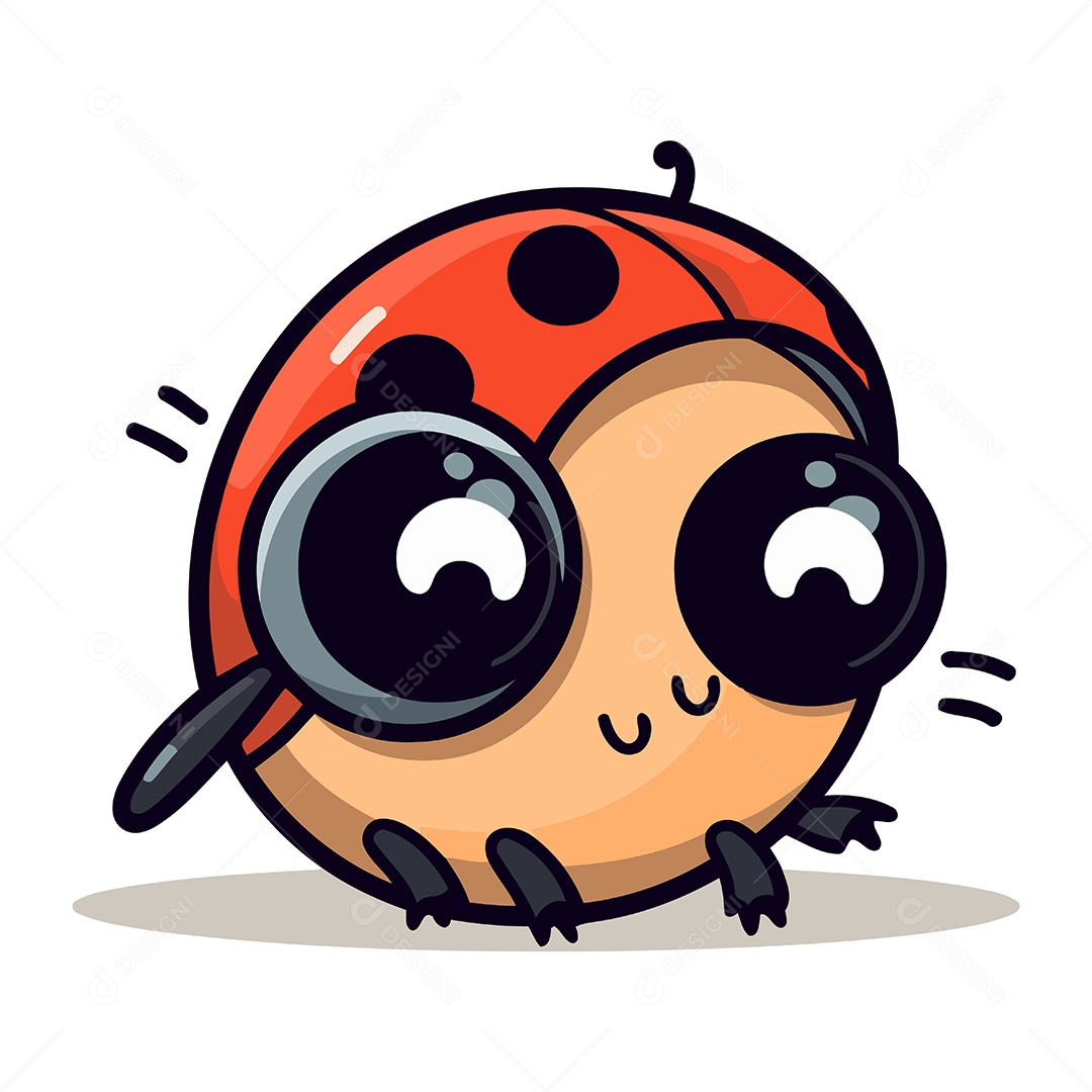 Joaninha de Desenho Animado Ilustração Vetor EPS