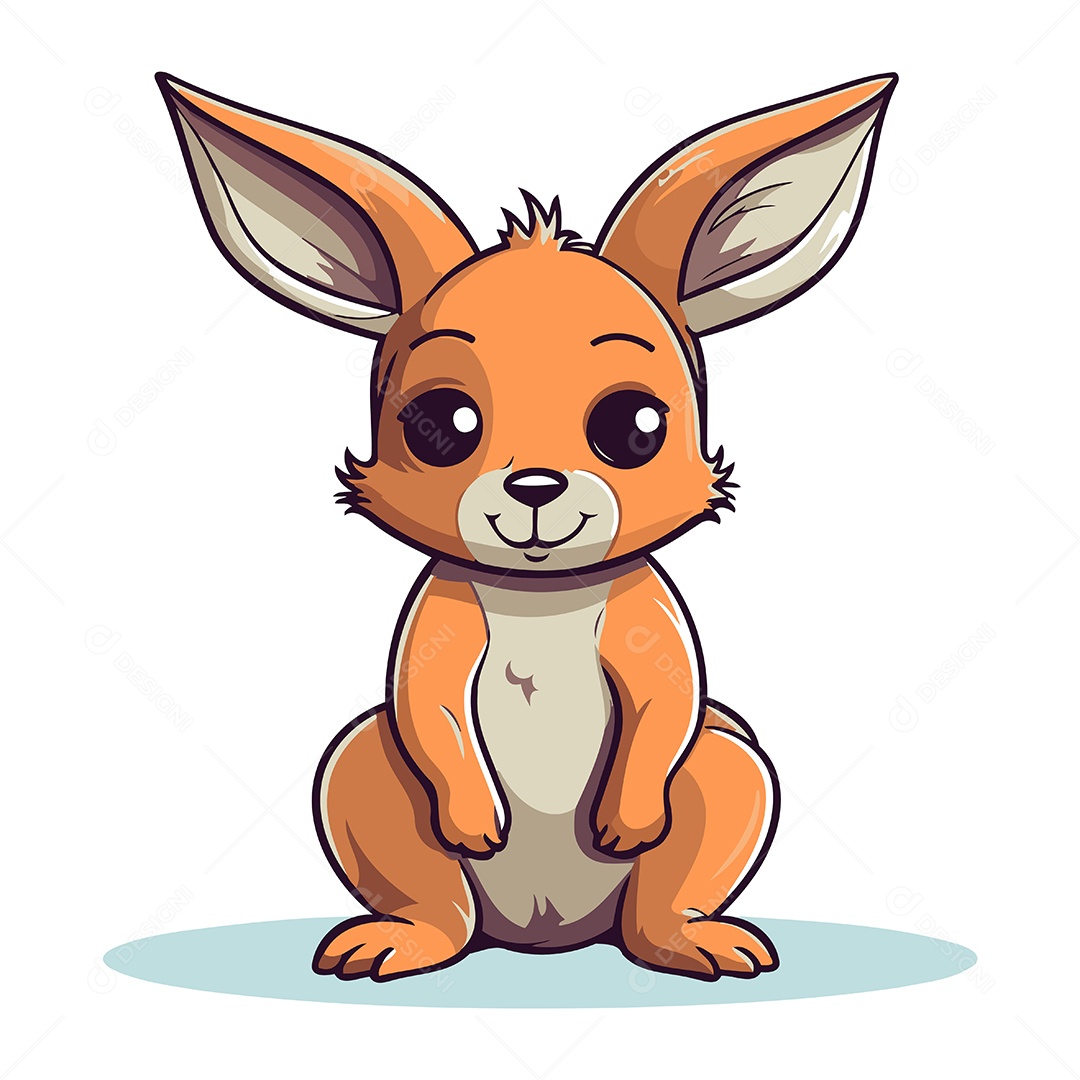 Canguru de Desenho Animado Ilustração Vetor EPS