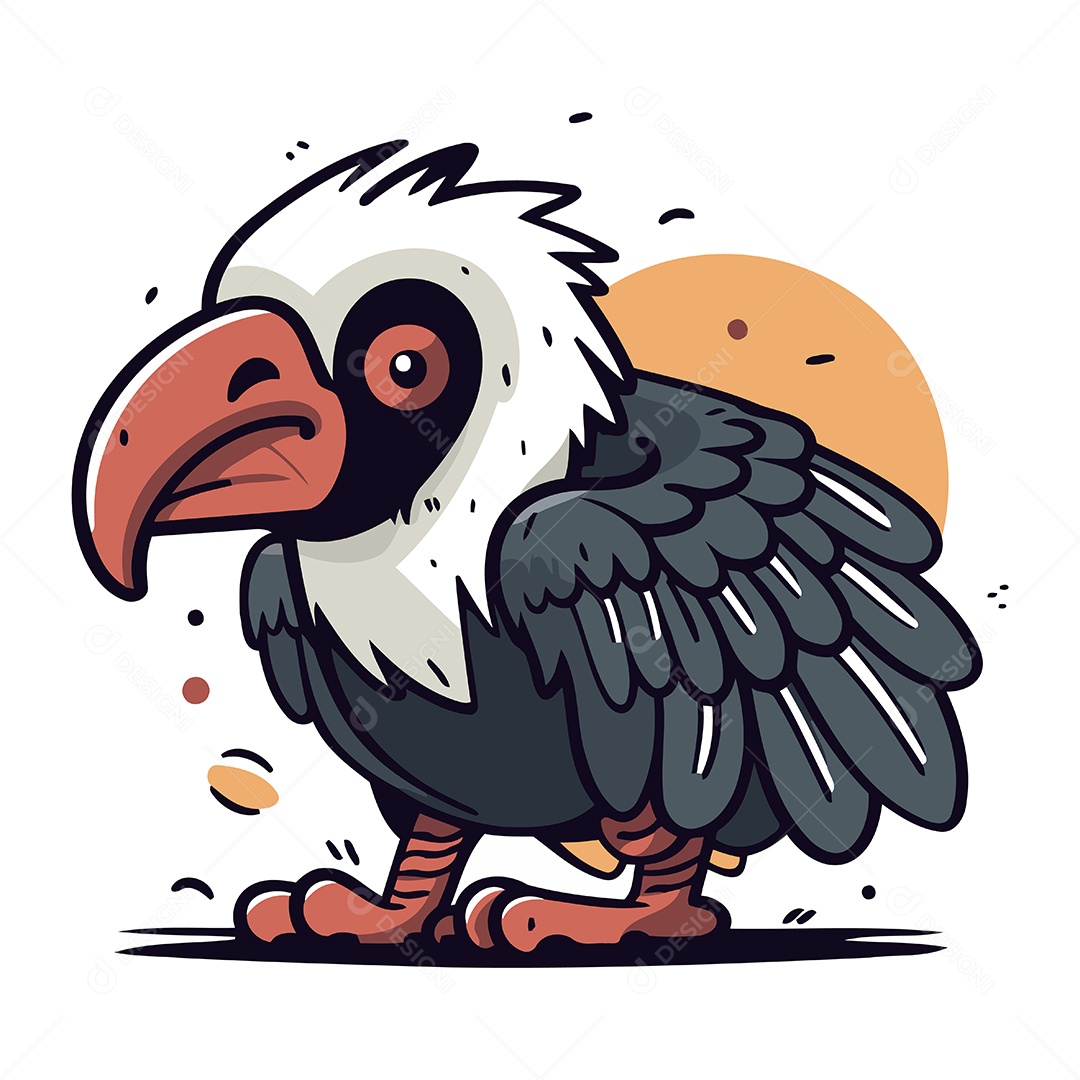 Abutre de Desenho Animado Ilustração Vetor EPS