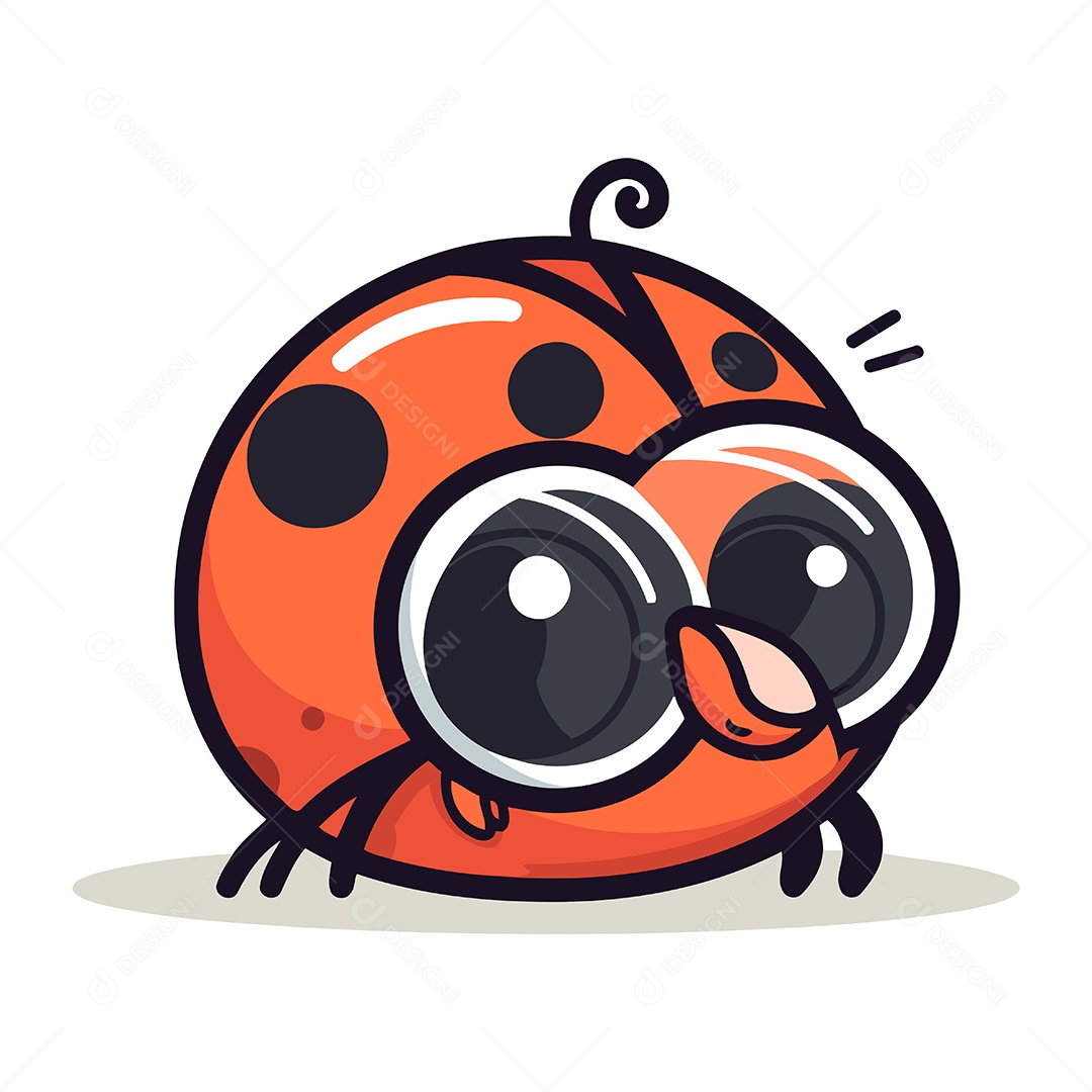 Joaninha de Desenho Animado Ilustração Vetor EPS