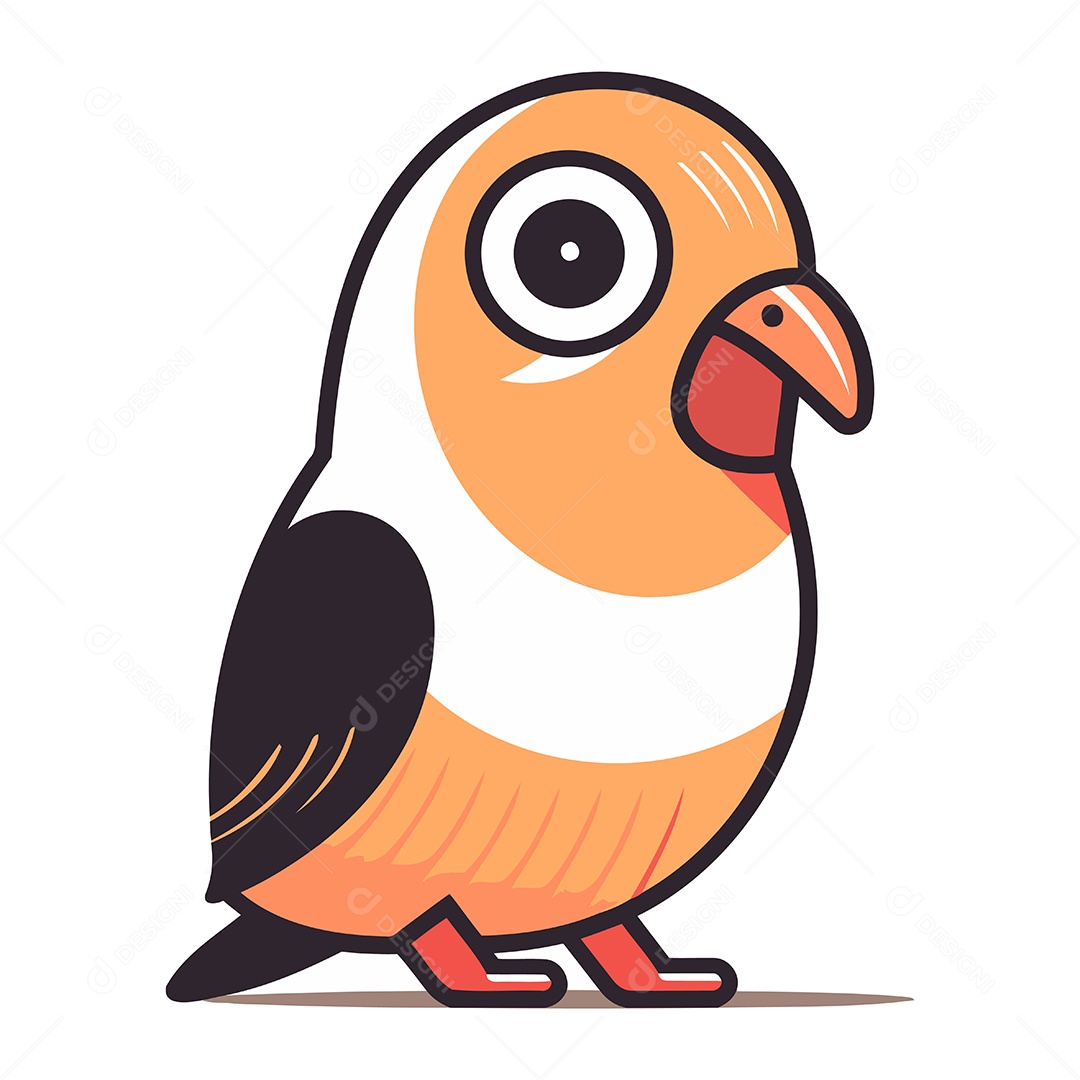 Papagaio de Desenho Animado Ilustração Vetor EPS