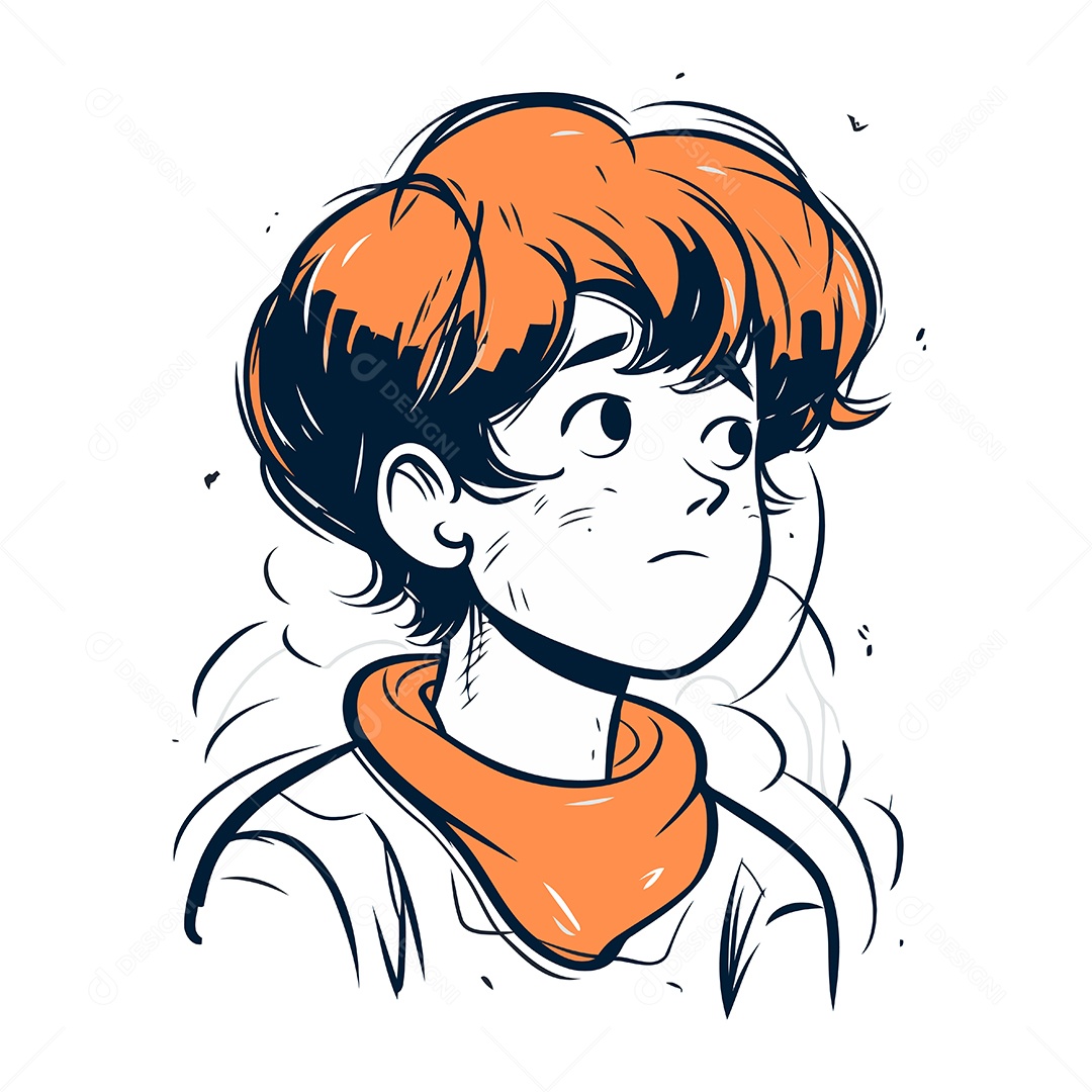 Jovem de Desenho Animado Ilustração Vetor EPS