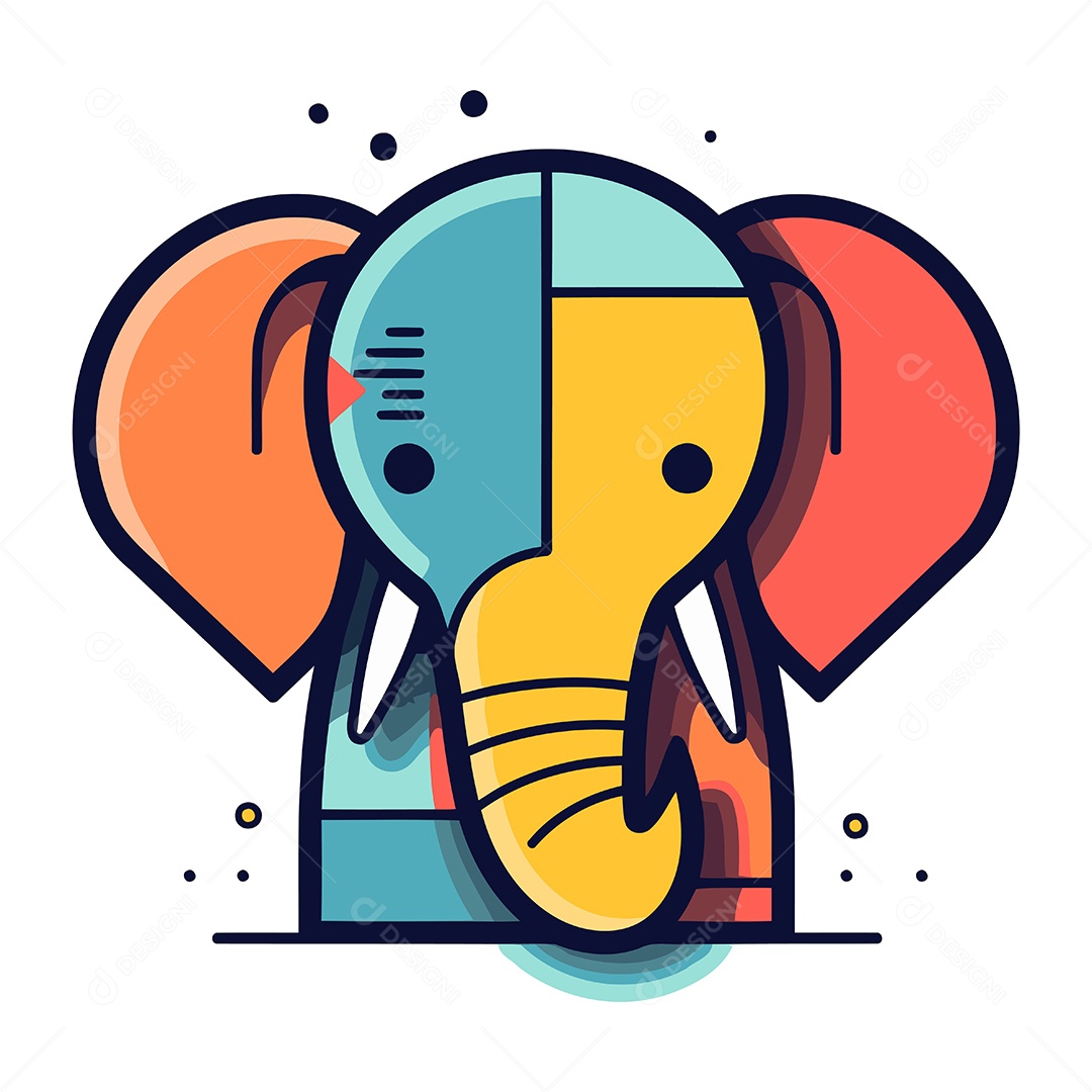 Elefante de Desenho Animado Ilustração Vetor EPS