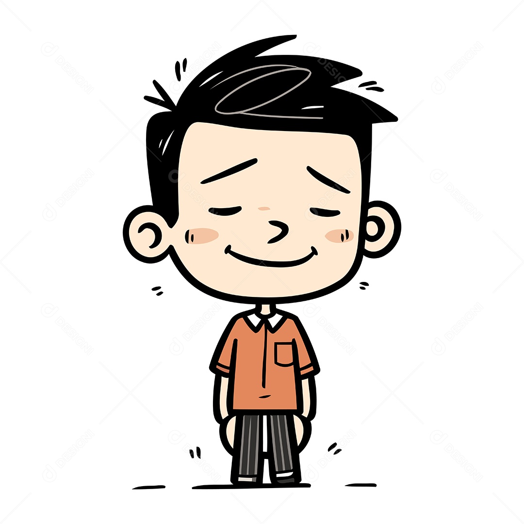 Menino Fofo de Desenho Animado Ilustração Vetor EPS