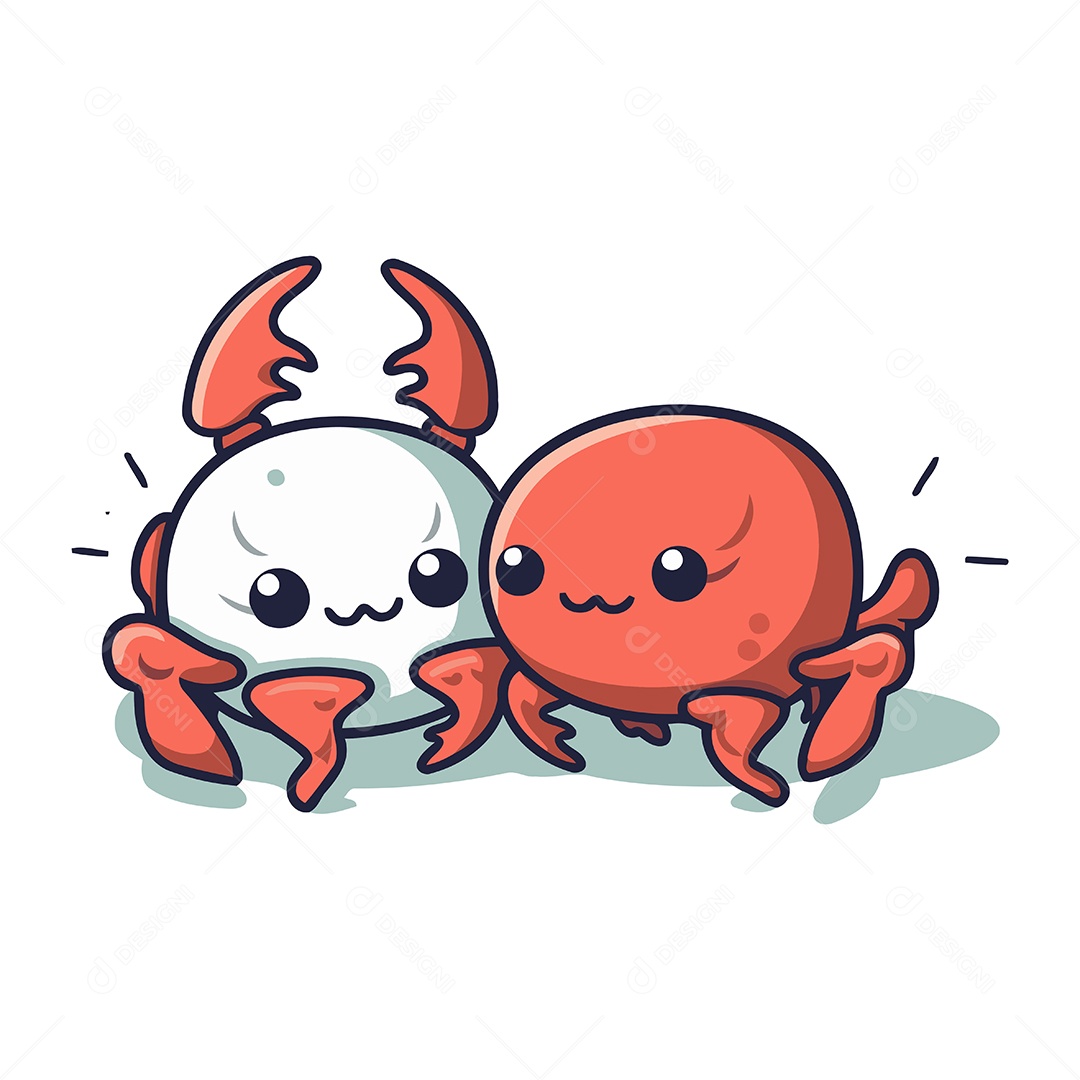 Caranguejos de Desenho Animado Ilustração Vetor EPS