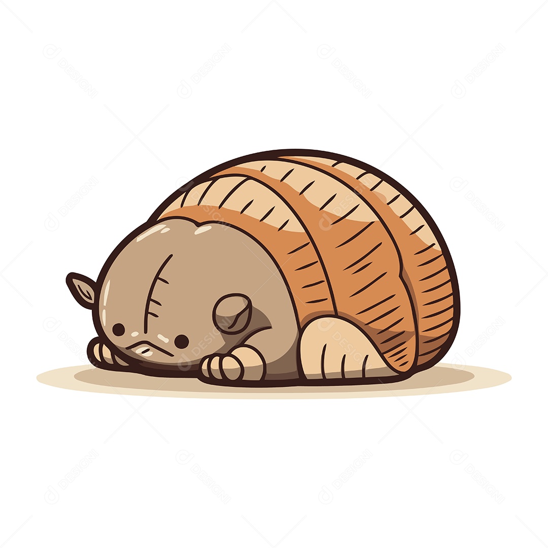 Tatu de Desenho Animado Ilustração Vetor EPS