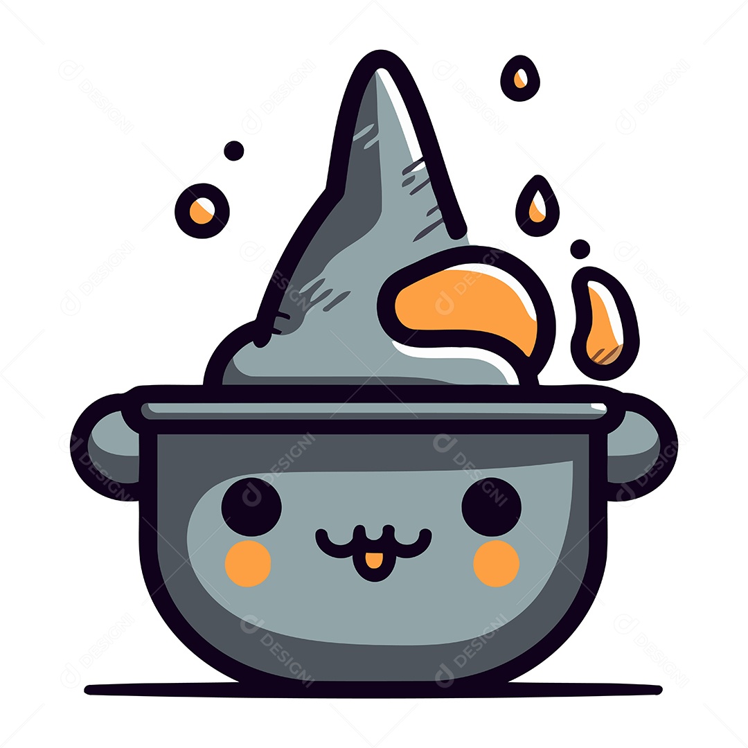 Caldeirão de Bruxa Desenho Animado Ilustração Vetor EPS