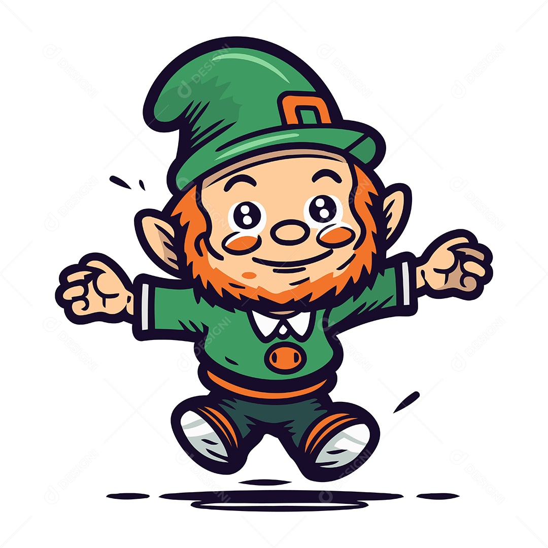 Duende de Desenho Animado Ilustração Vetor EPS