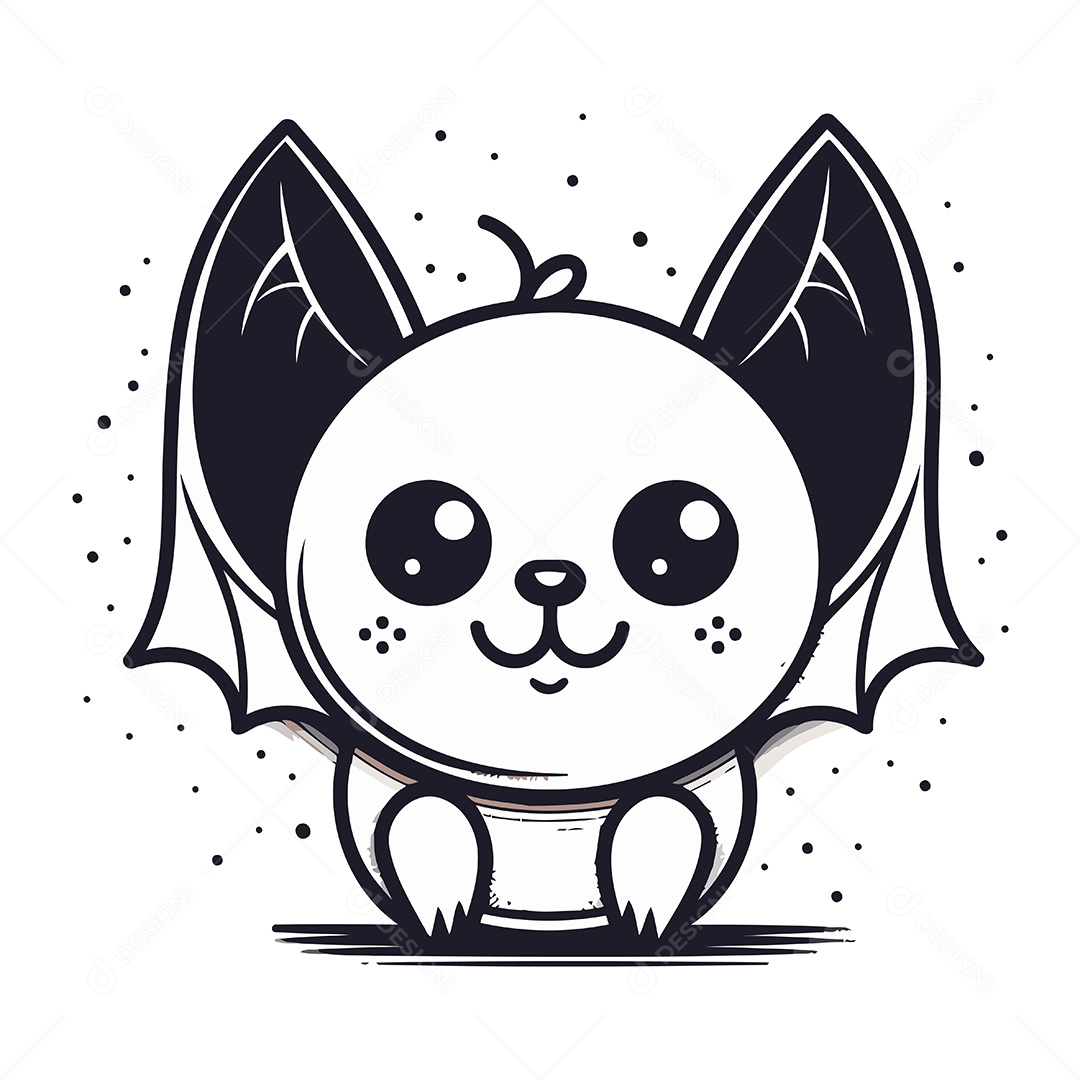 Morcego de Desenho Animado Ilustração Vetor EPS