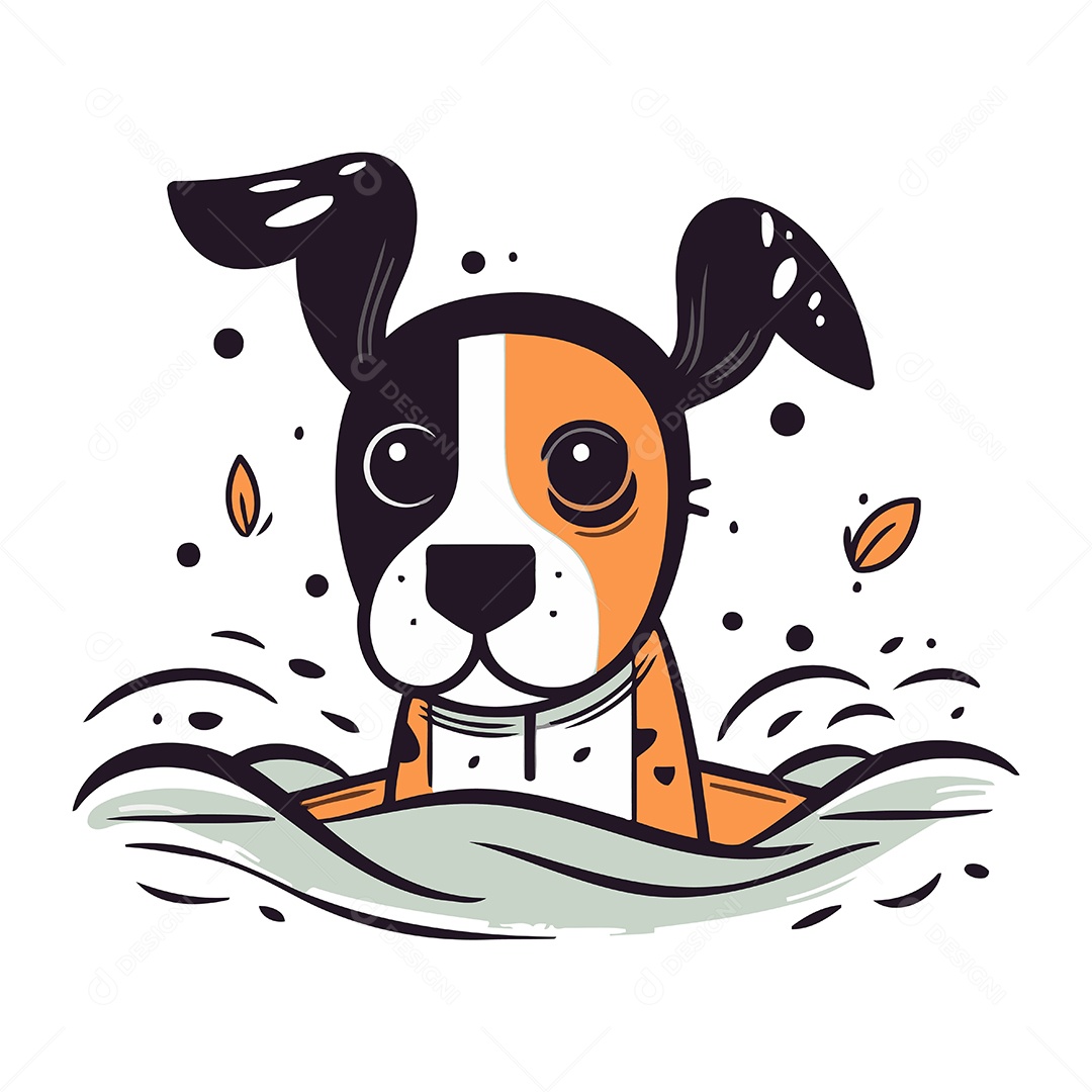 Cachorro de Desenho Animado Ilustração Vetor EPS