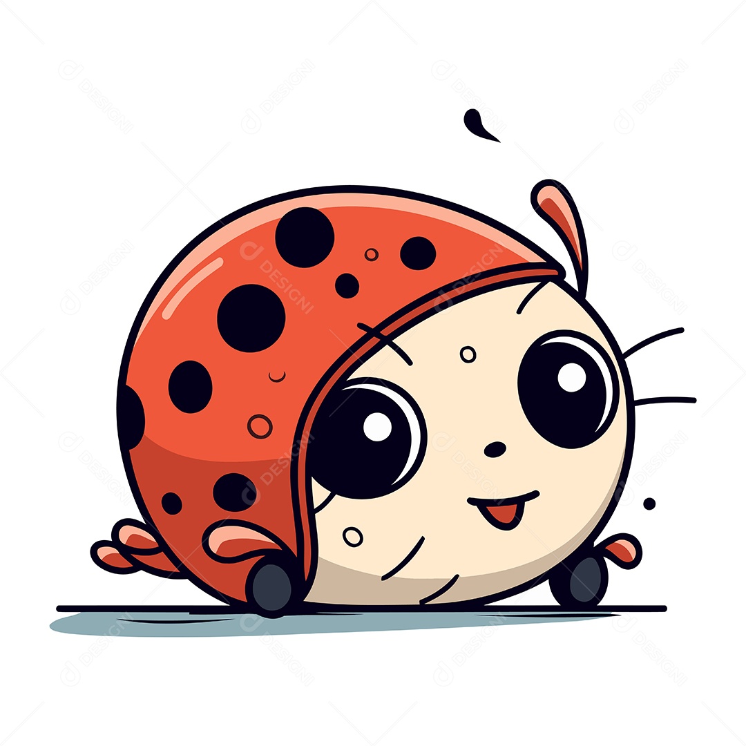 Joaninha de Desenho Animado Ilustração Vetor EPS