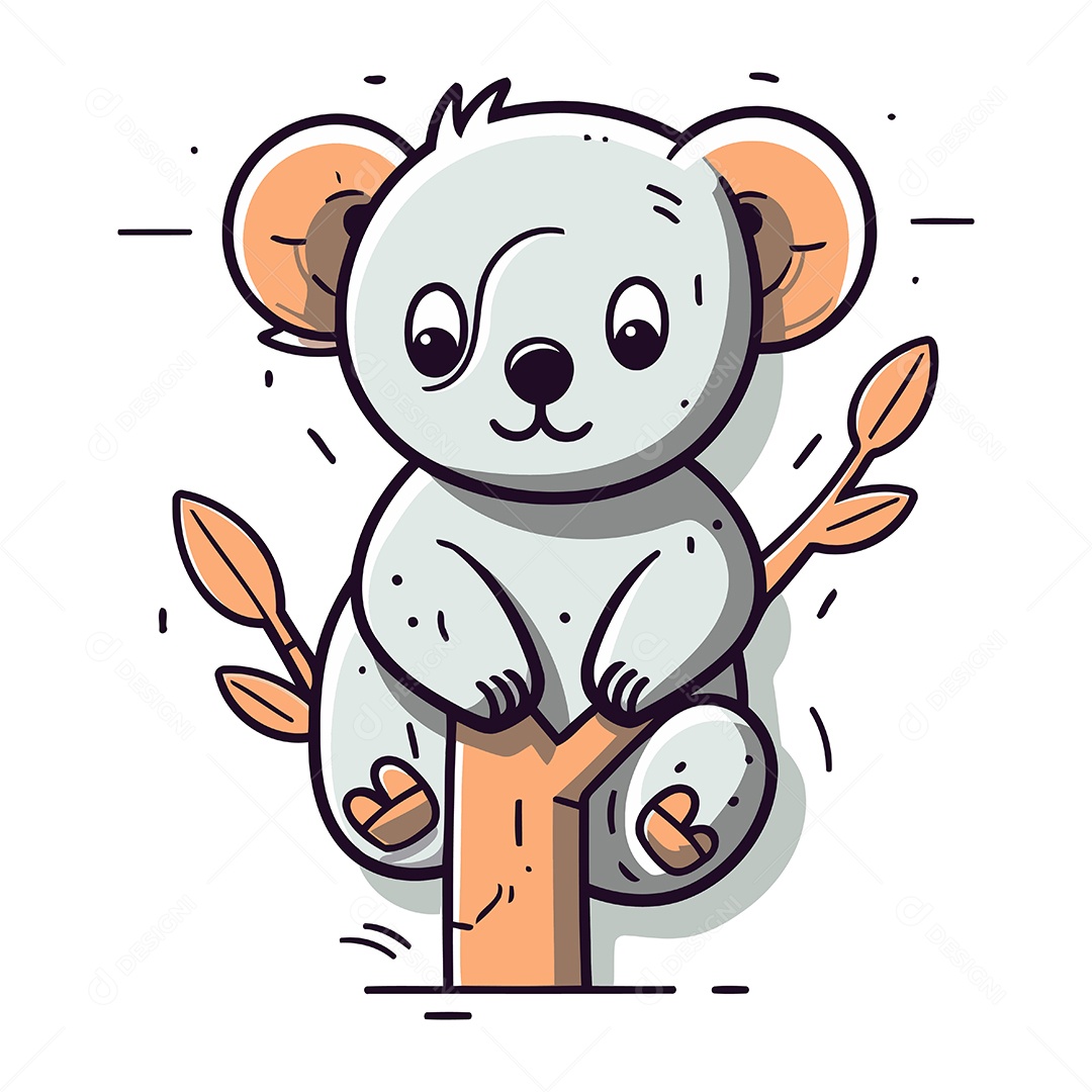 Coala de Desenho Animado Ilustração Vetor EPS