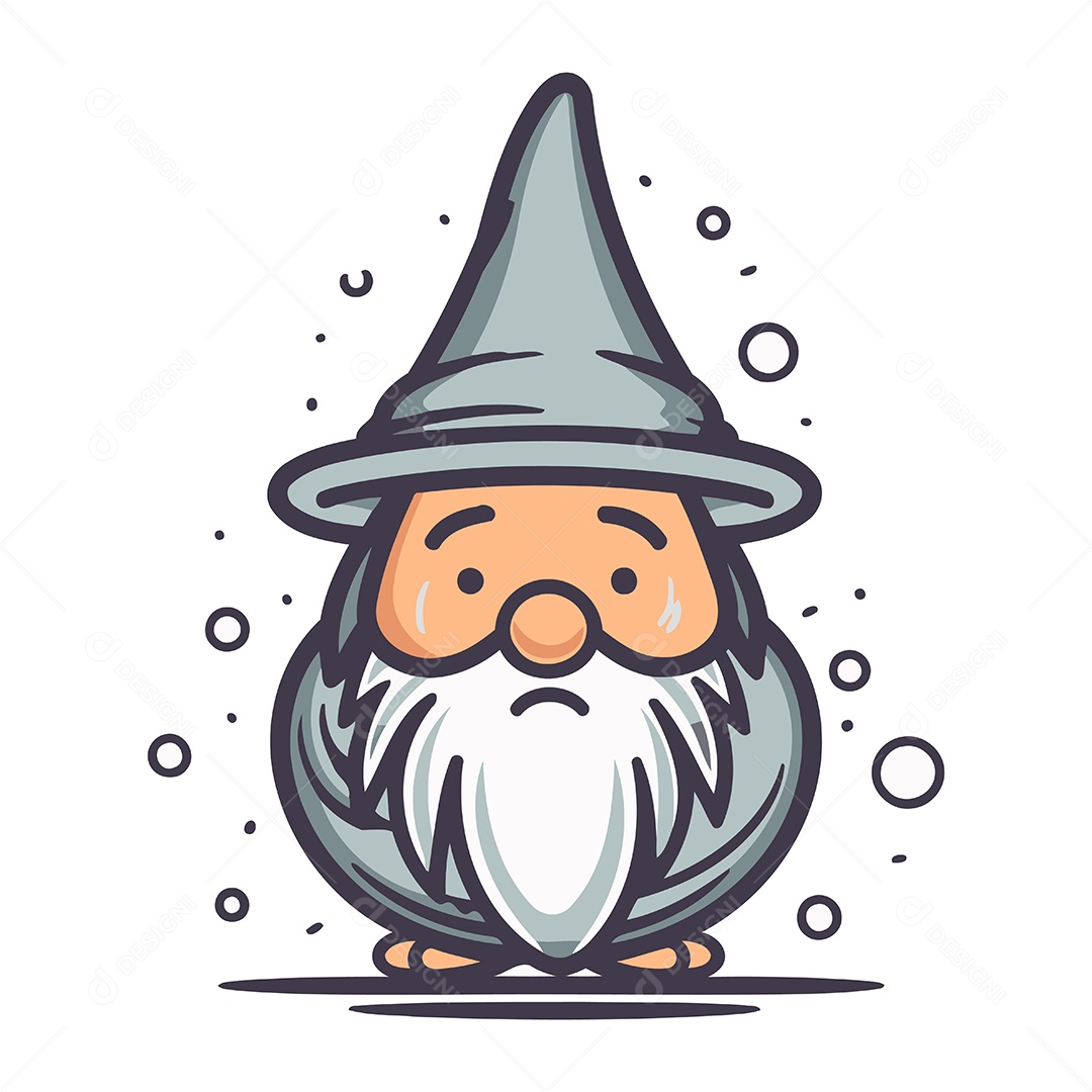 Gnomo de Desenho Animado Ilustração Vetor EPS