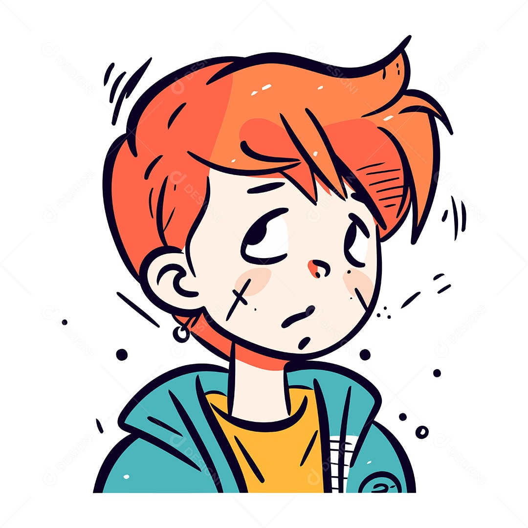 Garotinho de Desenho Animado Ilustração Vetor EPS