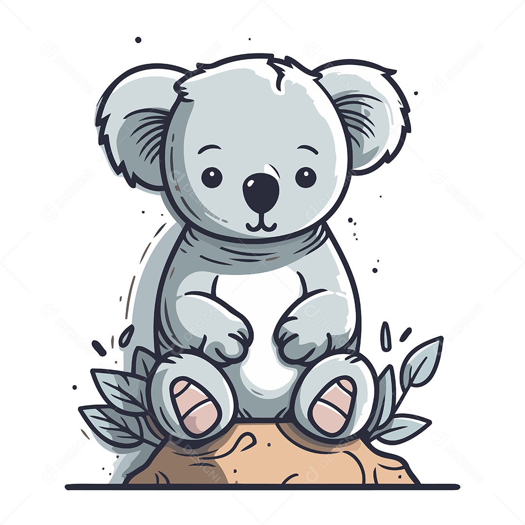 Coala de Desenho Animado Ilustração Vetor EPS